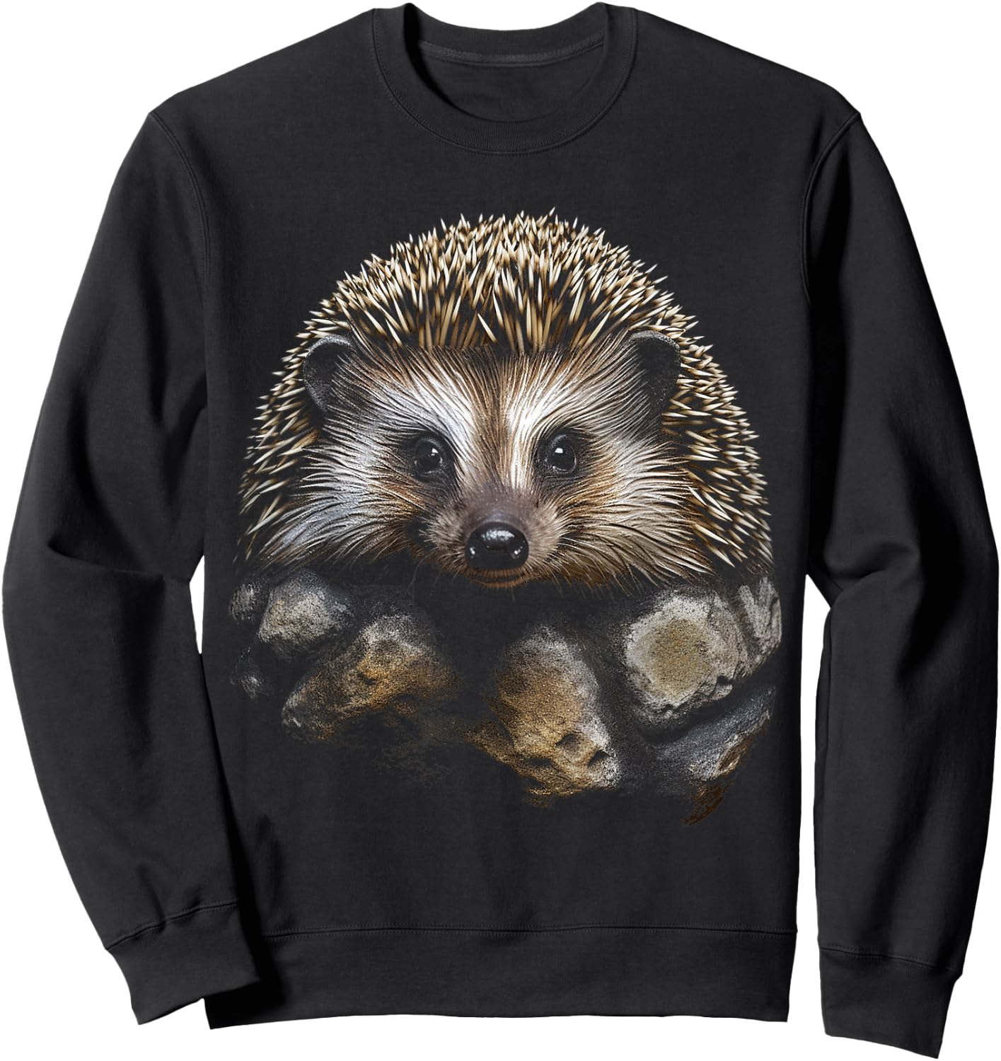 Hedgehog Animal Graphic Art Hedgehog , black Sweatshirt - Sweatshirt | Black