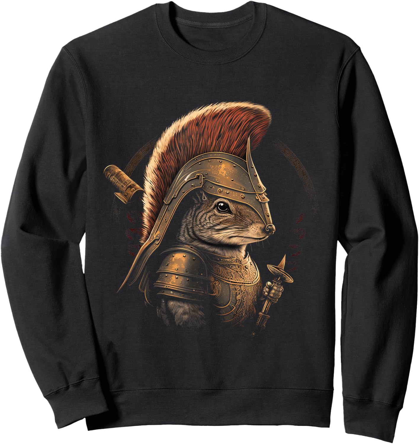 Squirrel Spartan Leonidas Gladiator Helmet Greek Warrior Sweatshirt - Sweatshirt | Black