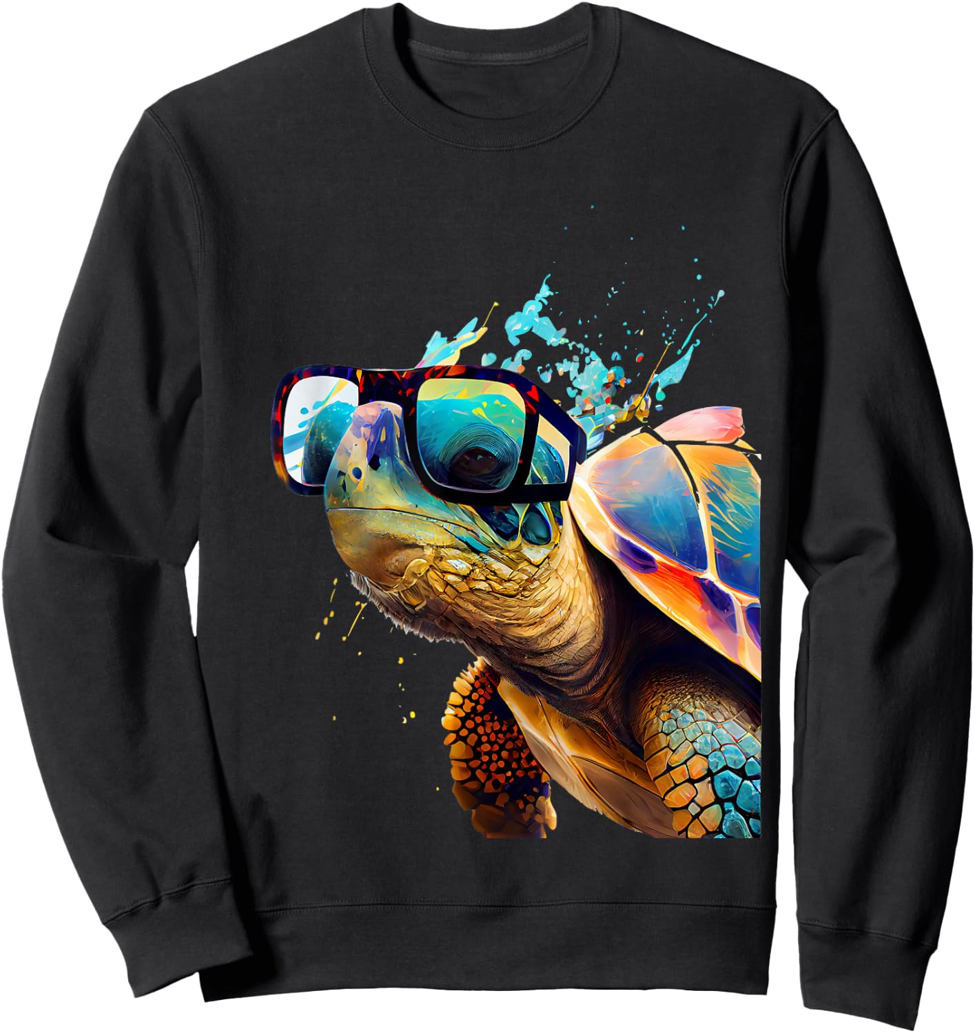 Schildkröte mit Sonnenbrille Sweatshirt - Sweatshirt | Black
