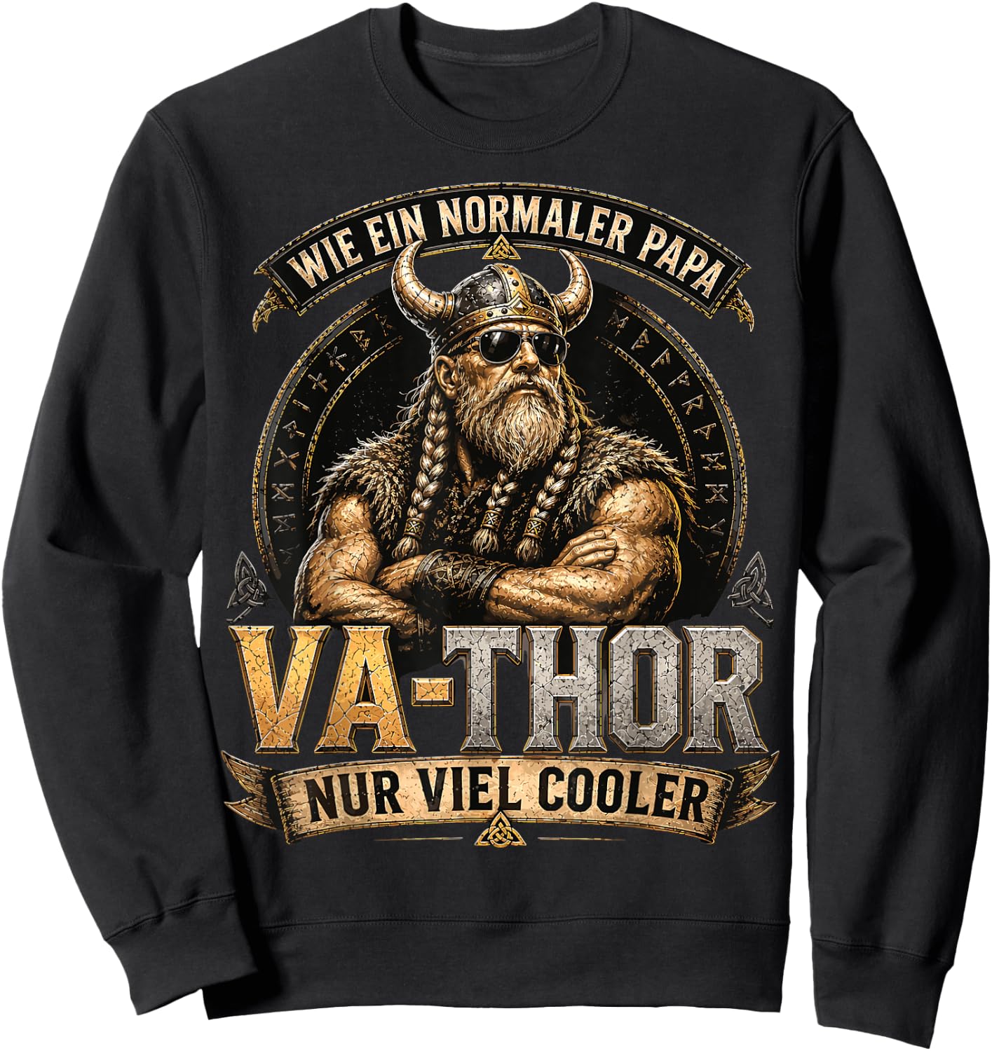 Papa Geschenk Papa Vatertag Shirt Herren Lustig Papa Sweatshirt - Sweatshirt | Black