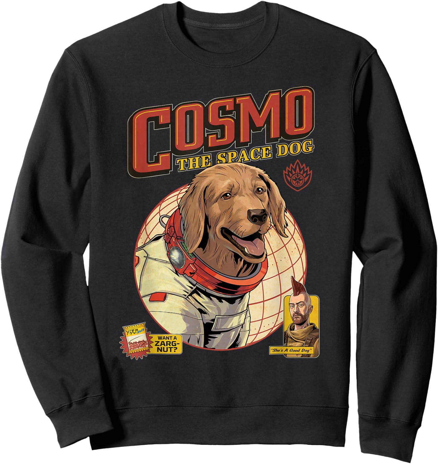 Marvel Guardians of the Galaxy Volume 3 Cosmo the Space Dog , black Sweatshirt - Sweatshirt | Black