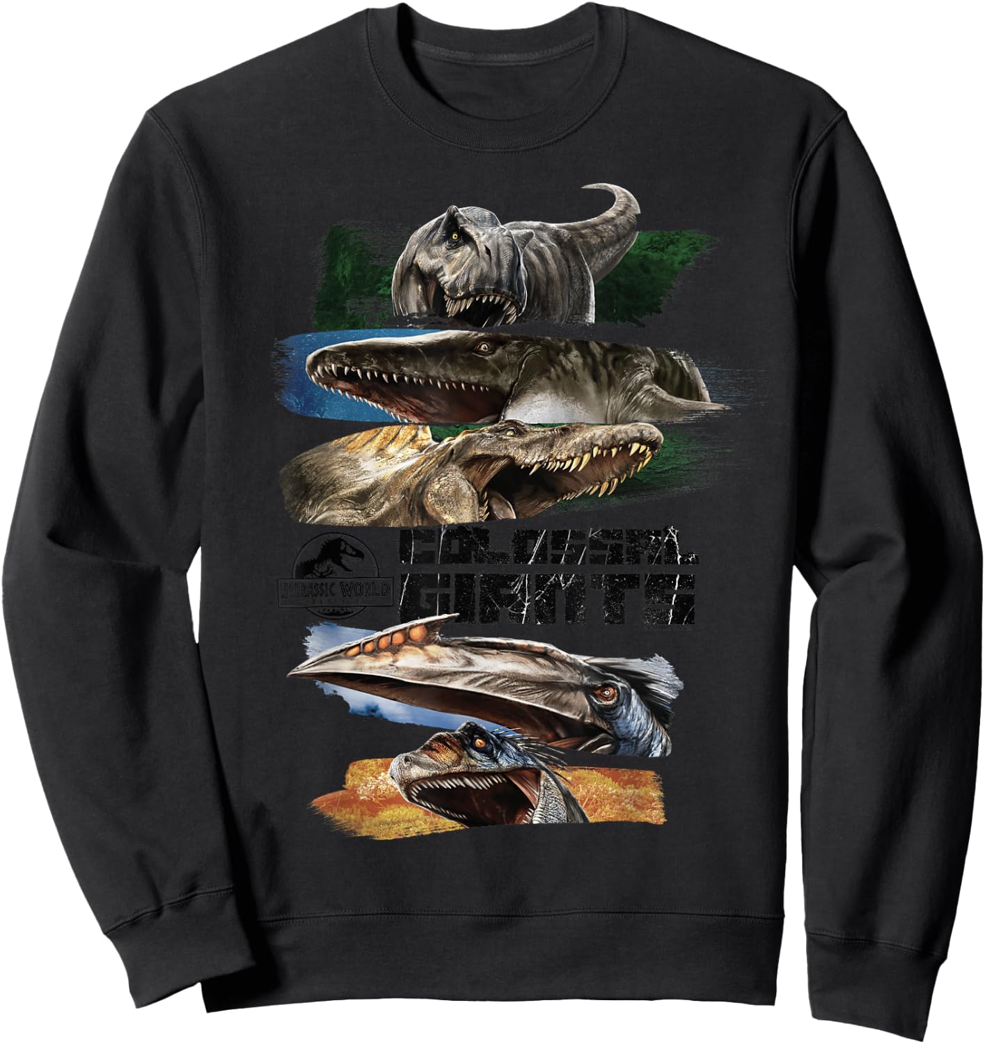 Jurassic World Rebirth Colossal Giants Panel Sweatshirt - Sweatshirt | Black