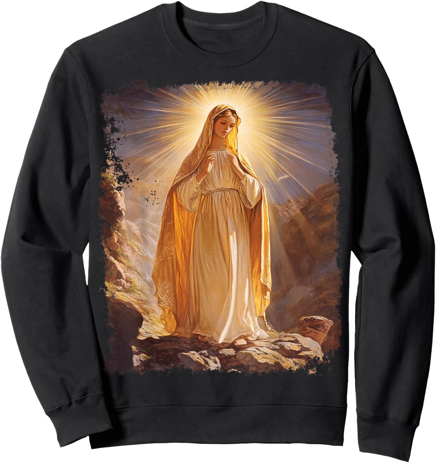 The Virgin Mary Christian Church Religion Women's Sweatshirt - Sweatshirt | Black