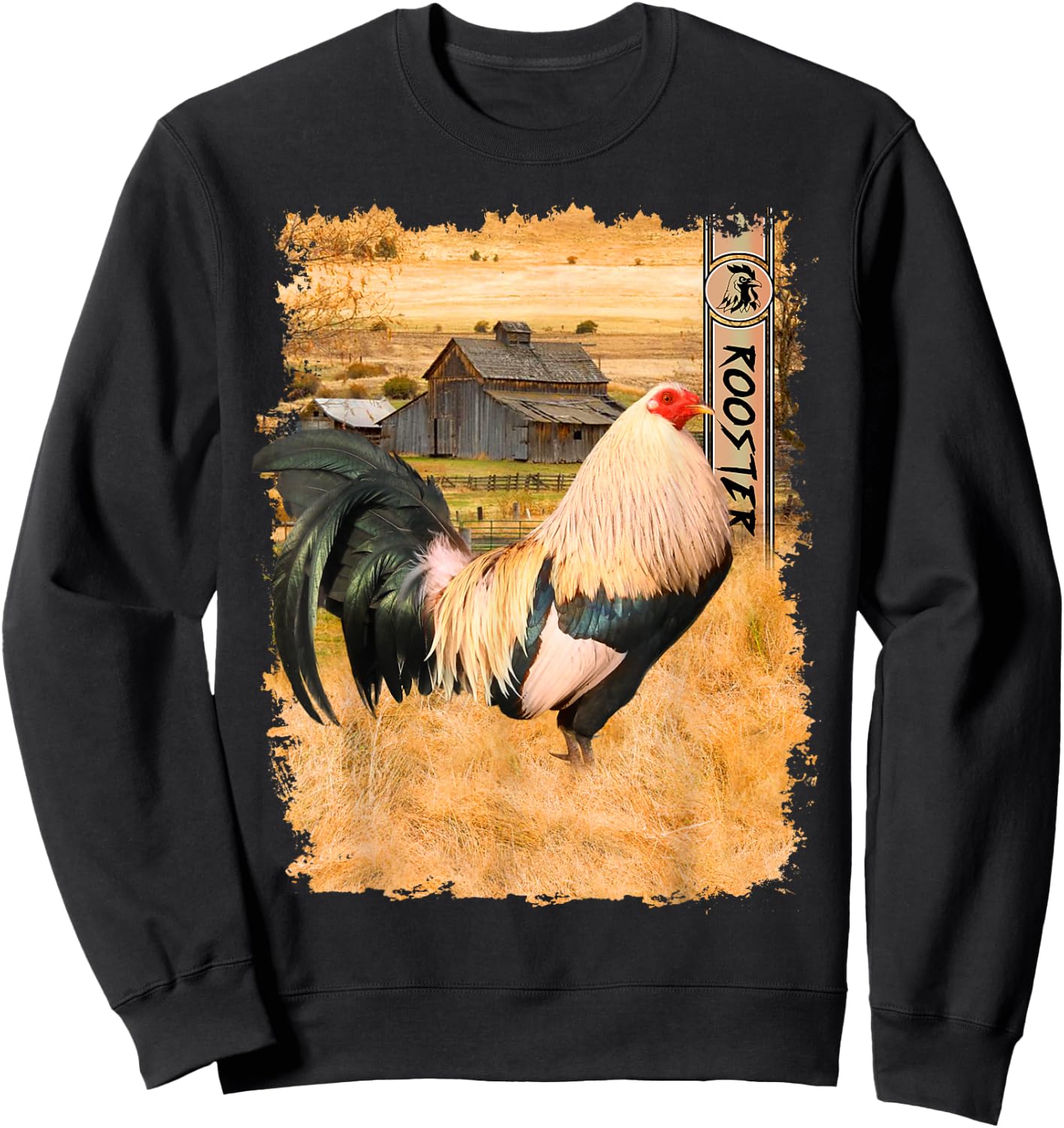 Vintage US Flag Cock Fight Sweatshirt - Sweatshirt | Black
