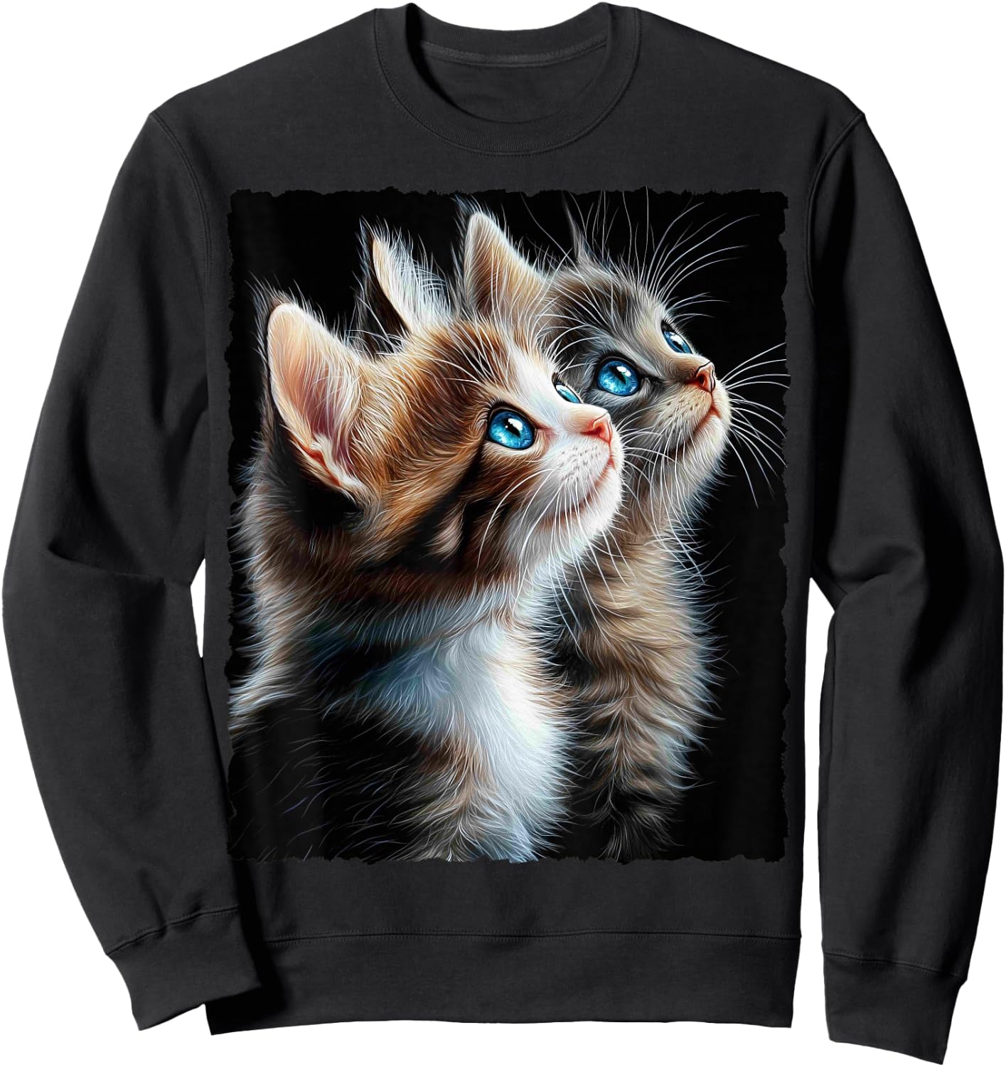 Cute Magic Cat Kitten Fantasy Art , black Sweatshirt - Sweatshirt | Black
