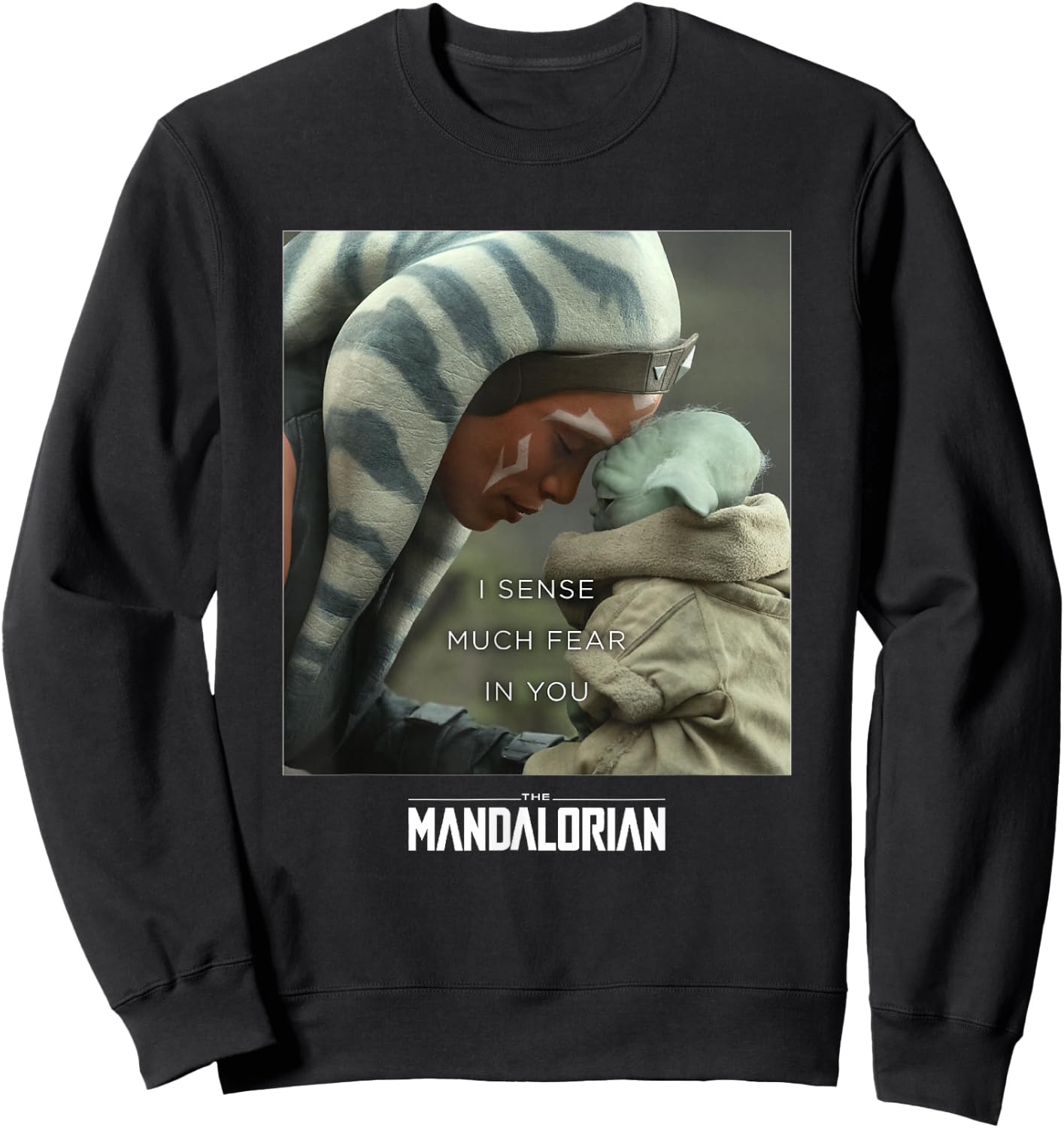 Star Wars: The Mandalorian Ahsoka & The Child I Sense Fear Sweatshirt - Sweatshirt | Black