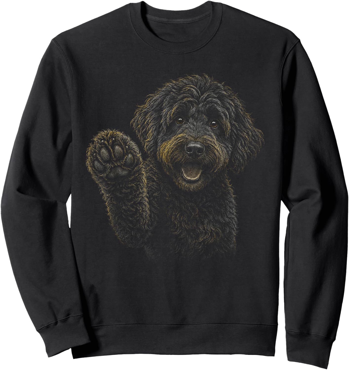 Black Goldendoodle Artwork Graphic Sweatshirt - Sweatshirt | Black