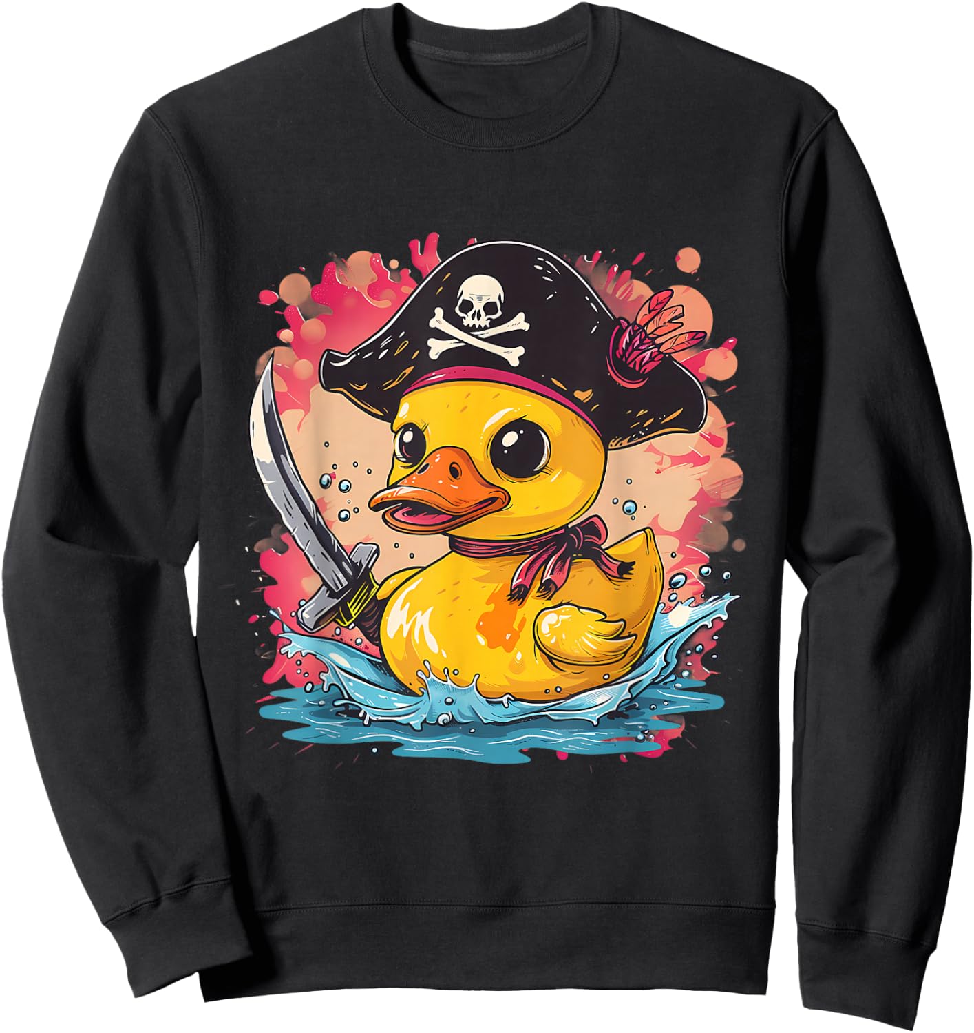 Rubber Duck Pirate Funny Rubber Duck Captain Rubber Duckie Sweatshirt - Sweatshirt | Black
