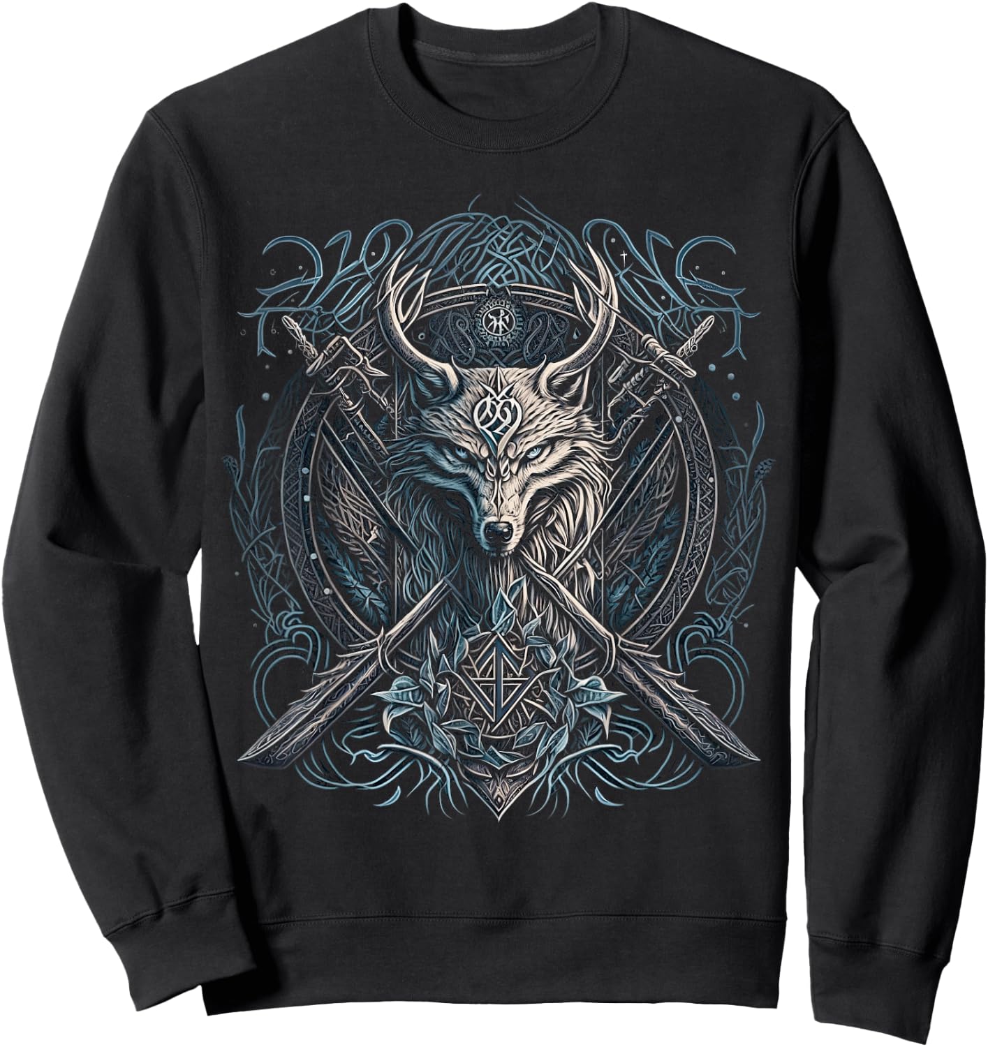 Odin's Wolf Fenrir Northman Valhalla Norse Mythology Sweatshirt - Sweatshirt | Black