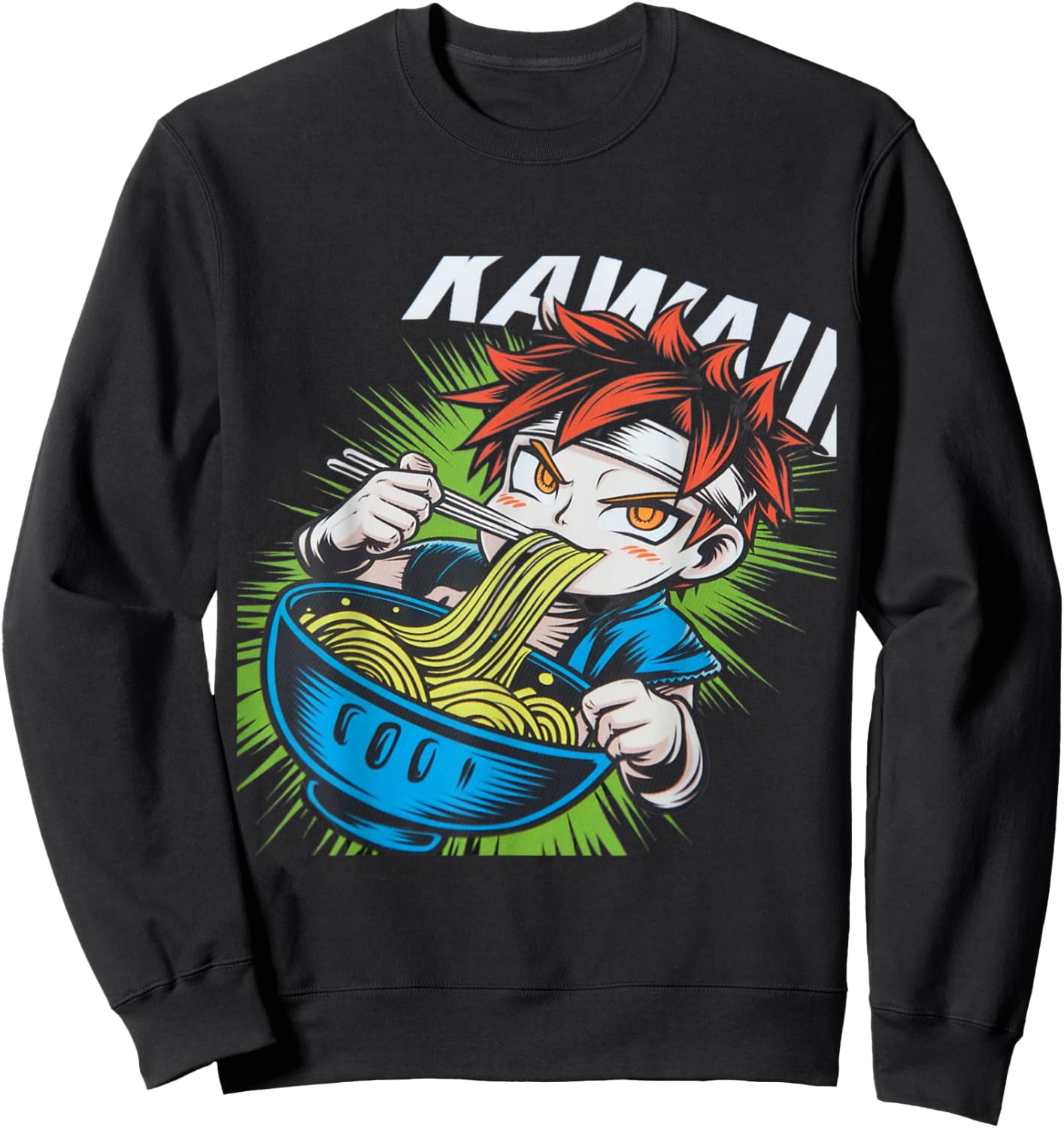 Cool Cute Ramen Shirt Ramen Food Wars Anime Design Sweatshirt - Sweatshirt | Black