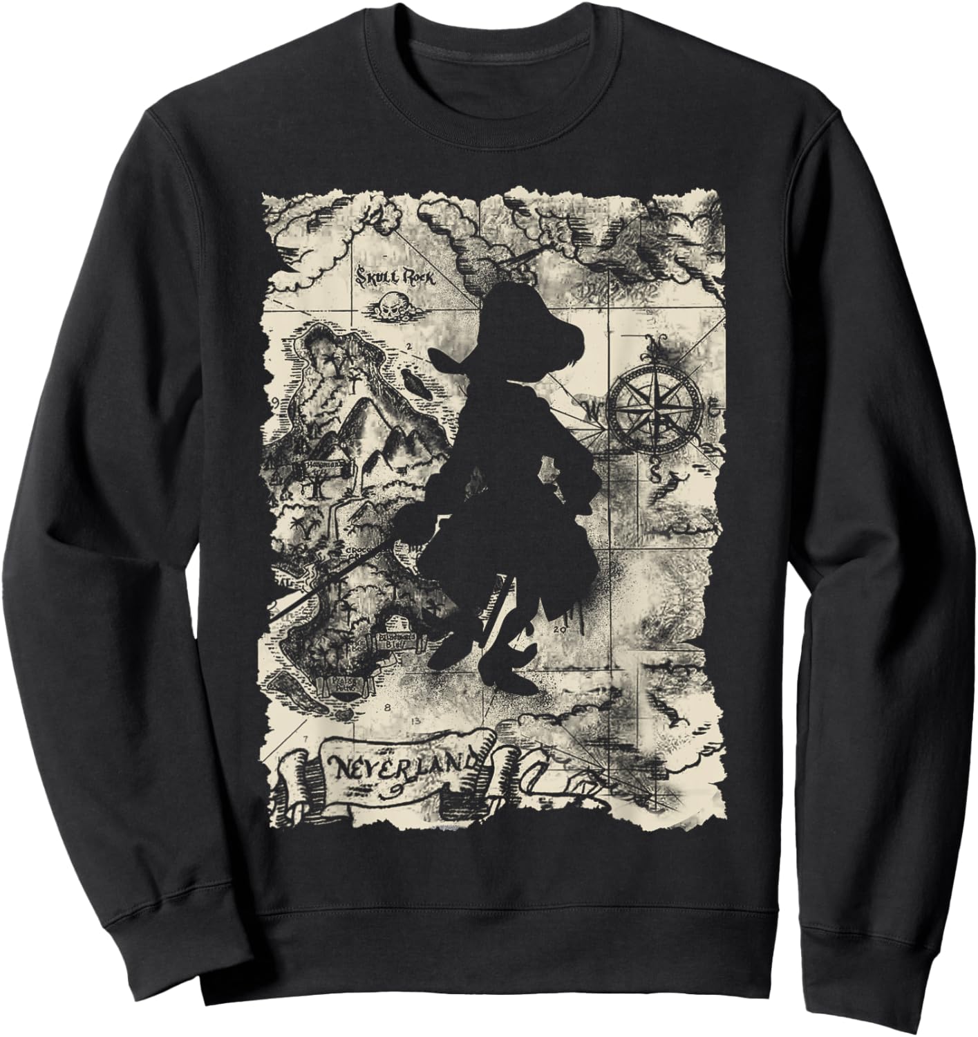 Disney - Captain Hook Map Sweatshirt - Sweatshirt | Black