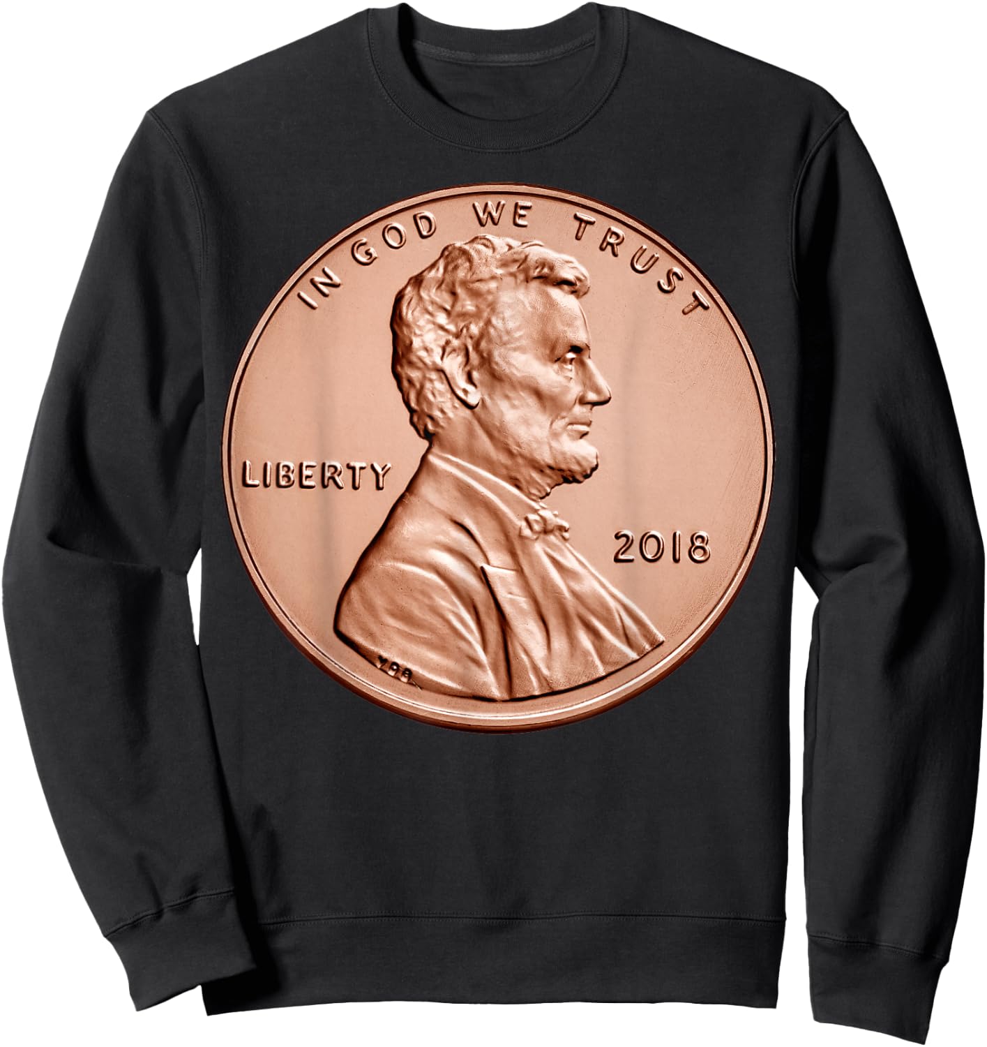 Penny Lincoln USA Coin 1 Cent America United States Sweatshirt - Sweatshirt | Black