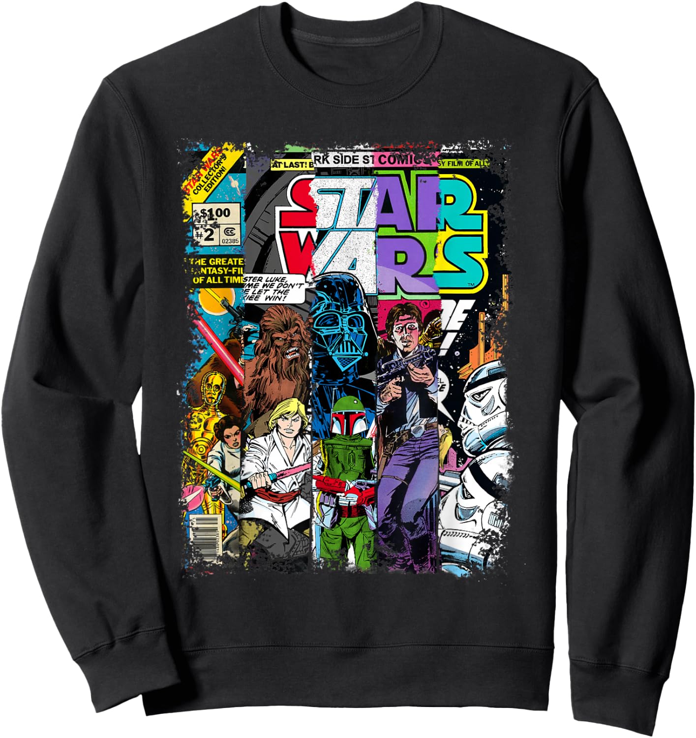 Star Wars Characters Comic Book Covers Sweatshirt - Sweatshirt | Black