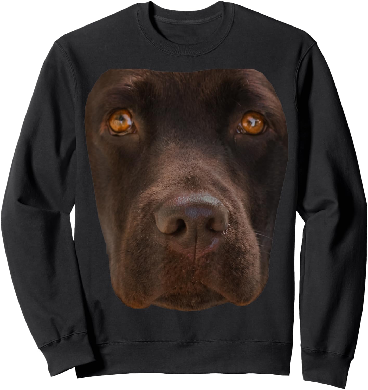 Chocolate Lab Lovers Dark Brown Dog Face Costume Women Kids Sweatshirt - Sweatshirt | Black