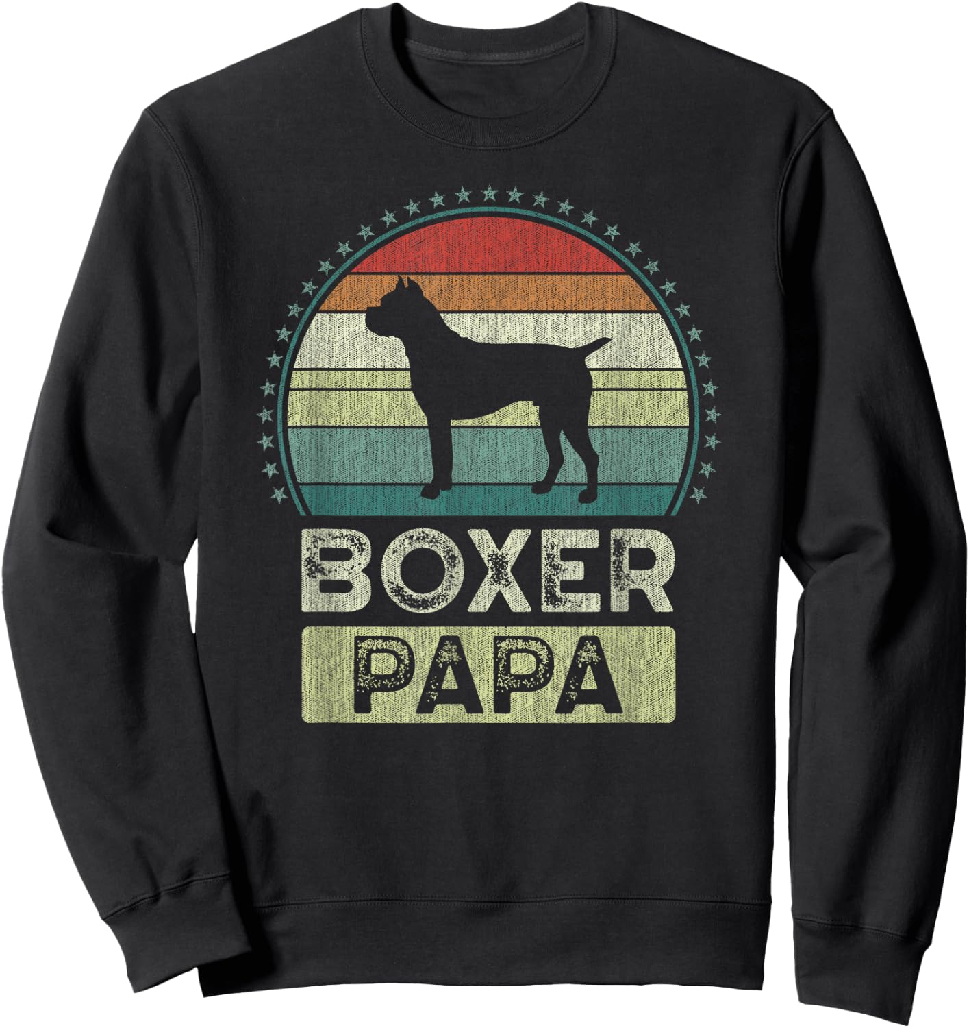 Boxer Papa, Father's Day, Dad, Grandpa, Boxer Dog Sweatshirt - Sweatshirt | Black
