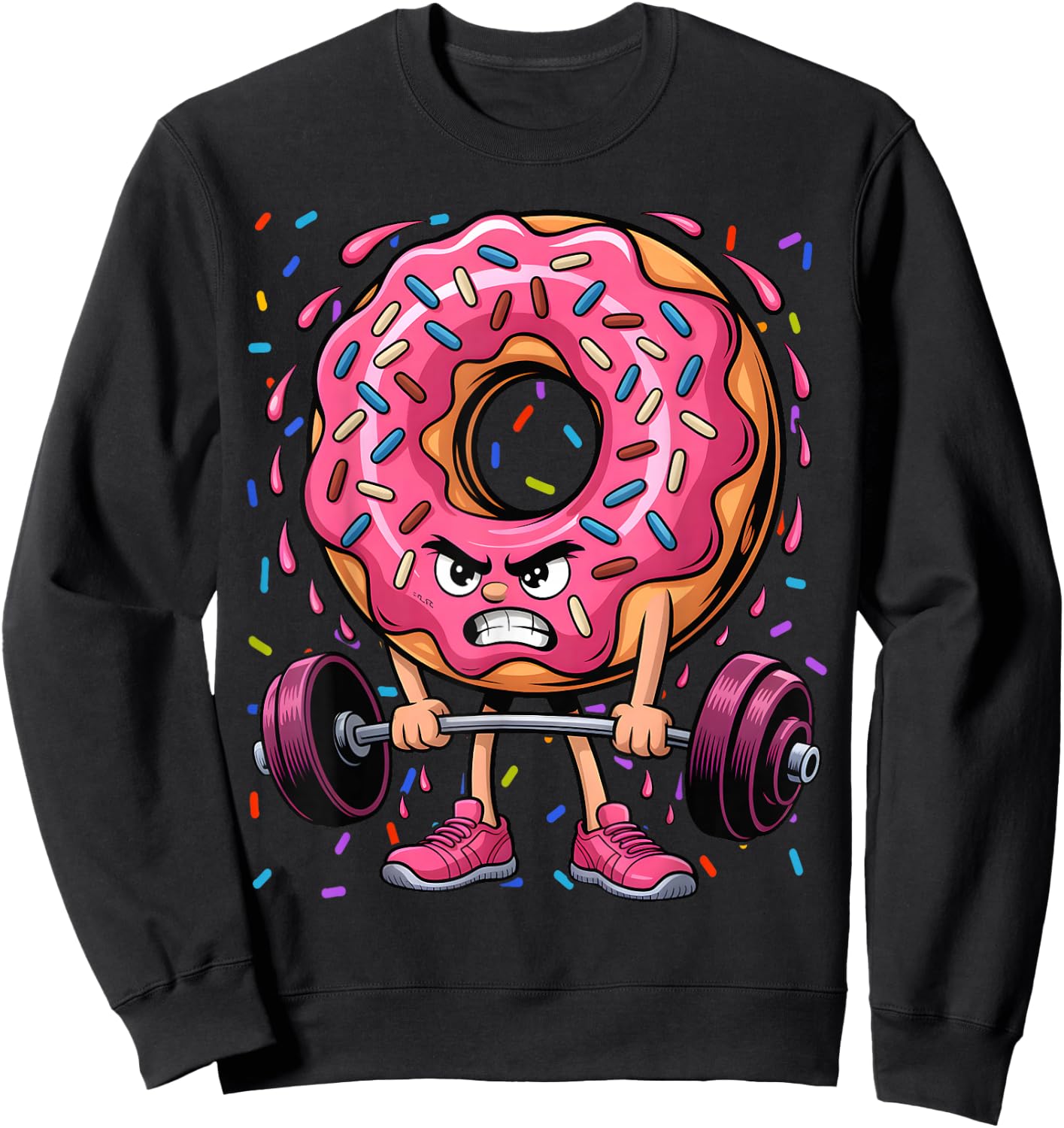 Donut Deadlift Weightlifing Funny Fitness Workout Gym Lover Sweatshirt - Sweatshirt | Black