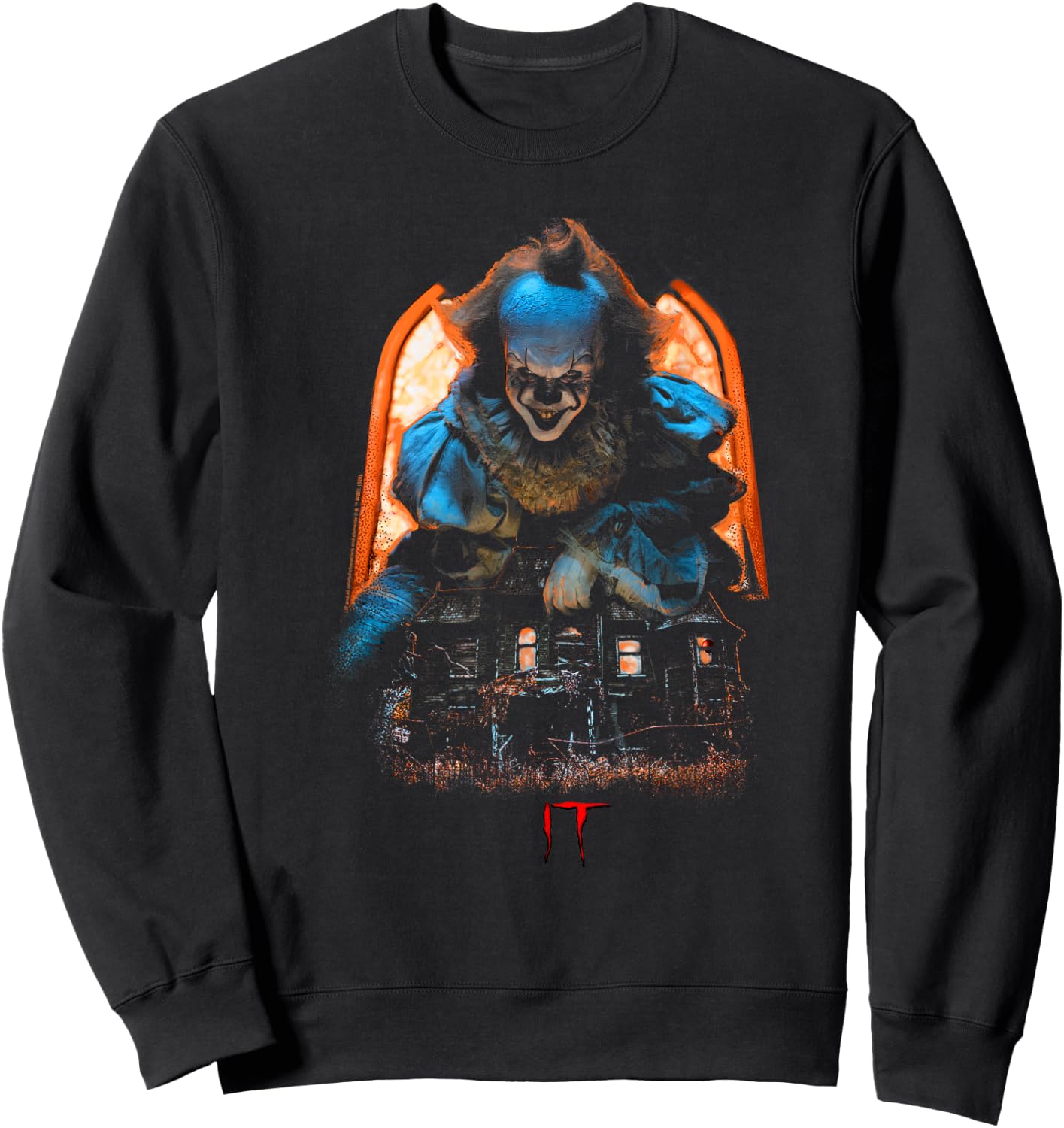 IT Pennywise Halloween Scary Poster Sweatshirt - Sweatshirt | Black