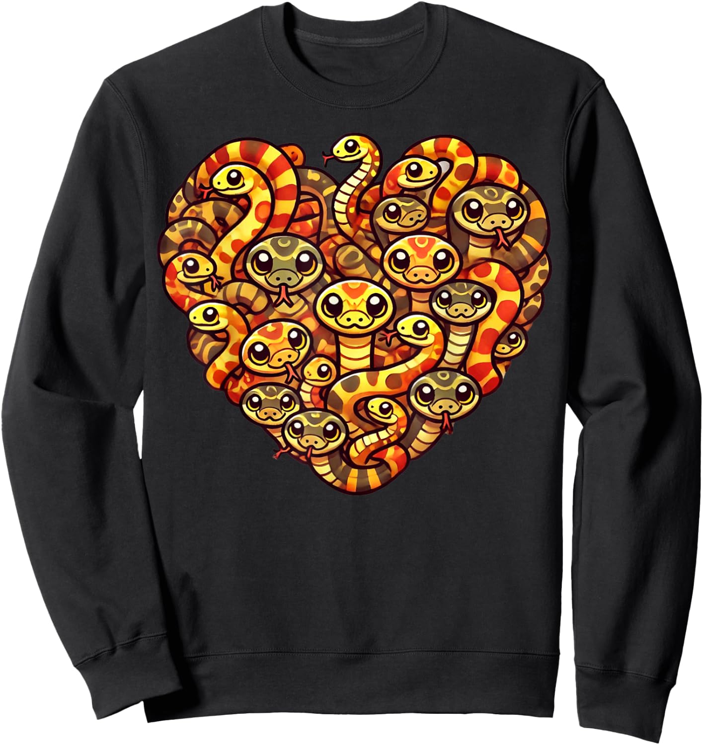 Funny Snakes Hognose Snake Lover Heart Love Reptiles Sweatshirt - Sweatshirt | Black