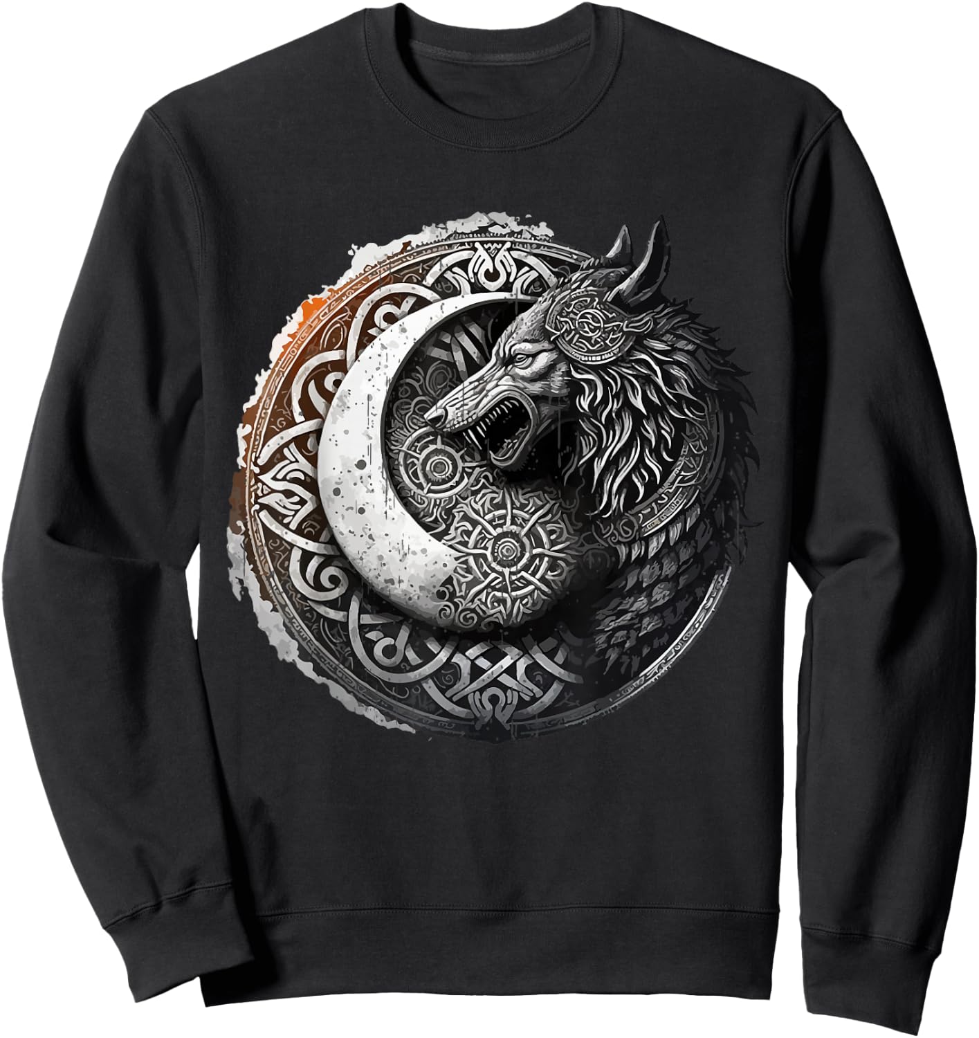 Wolf of Odin Viking Mythology Warrior Dad Wolves Themed Sweatshirt - Sweatshirt | Black