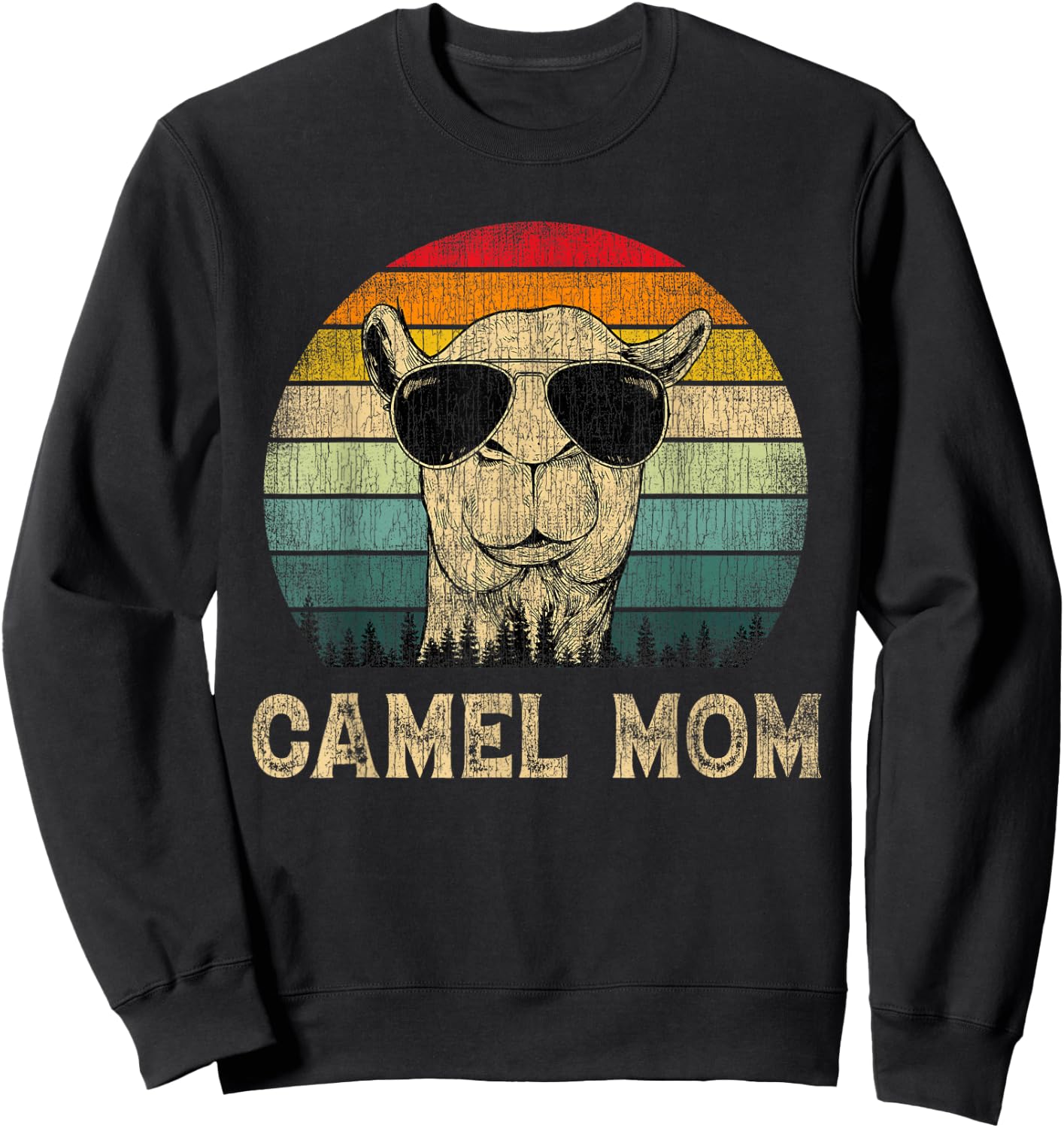 Vintage Camel Mom Camel Lovers Mommy Mother's Day Sweatshirt - Sweatshirt | Black