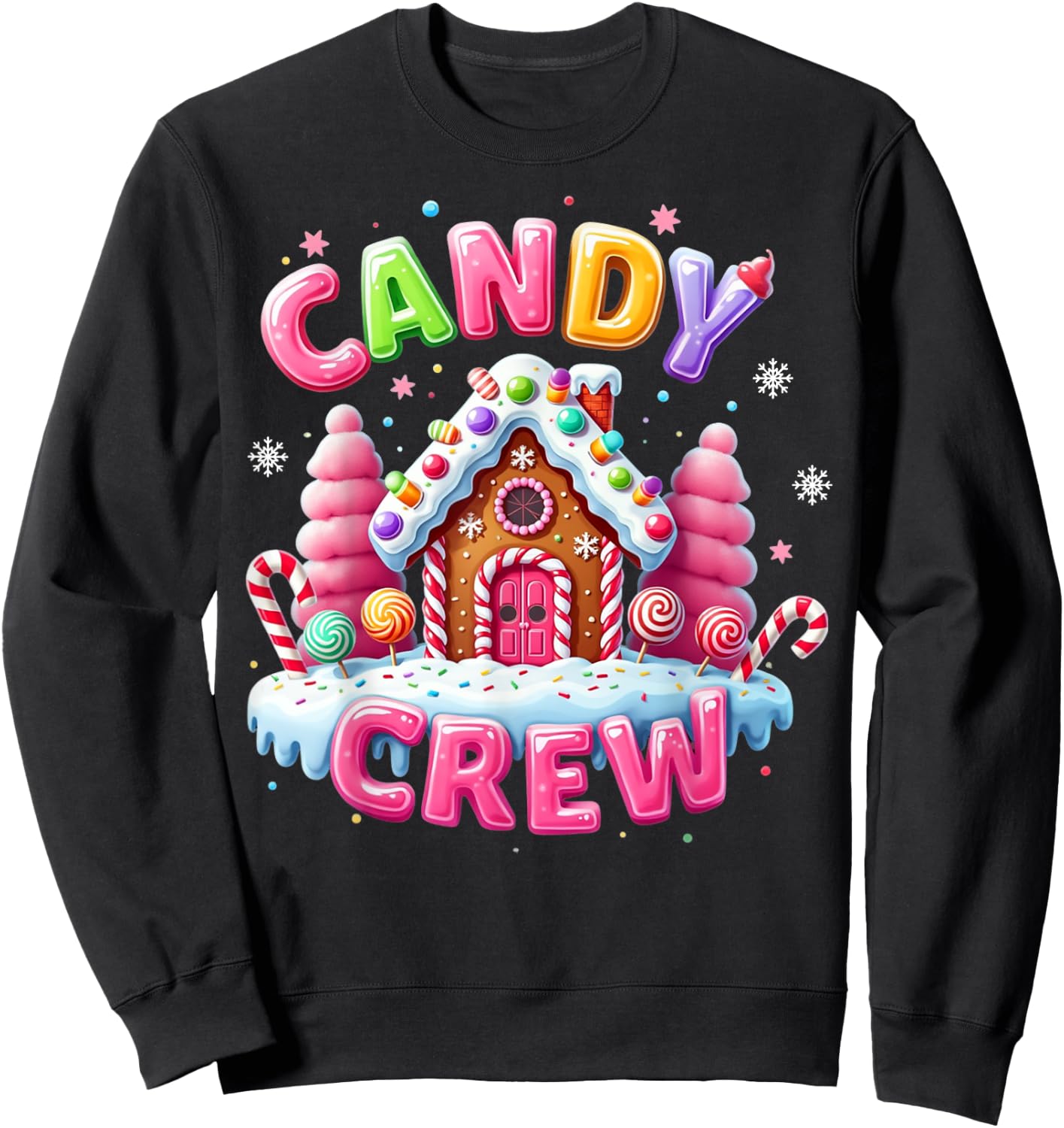 Candy Land Candy Crew Decorations Sweetie Candy Squad Xmas Sweatshirt - Sweatshirt | Black