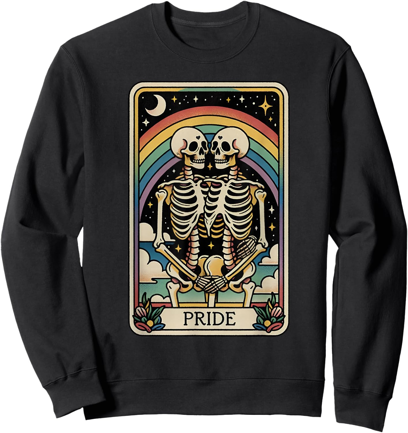 Pride Skeleton Couple LGBT Lesbian Gay Bisexual Transgender Sweatshirt - Sweatshirt | Black