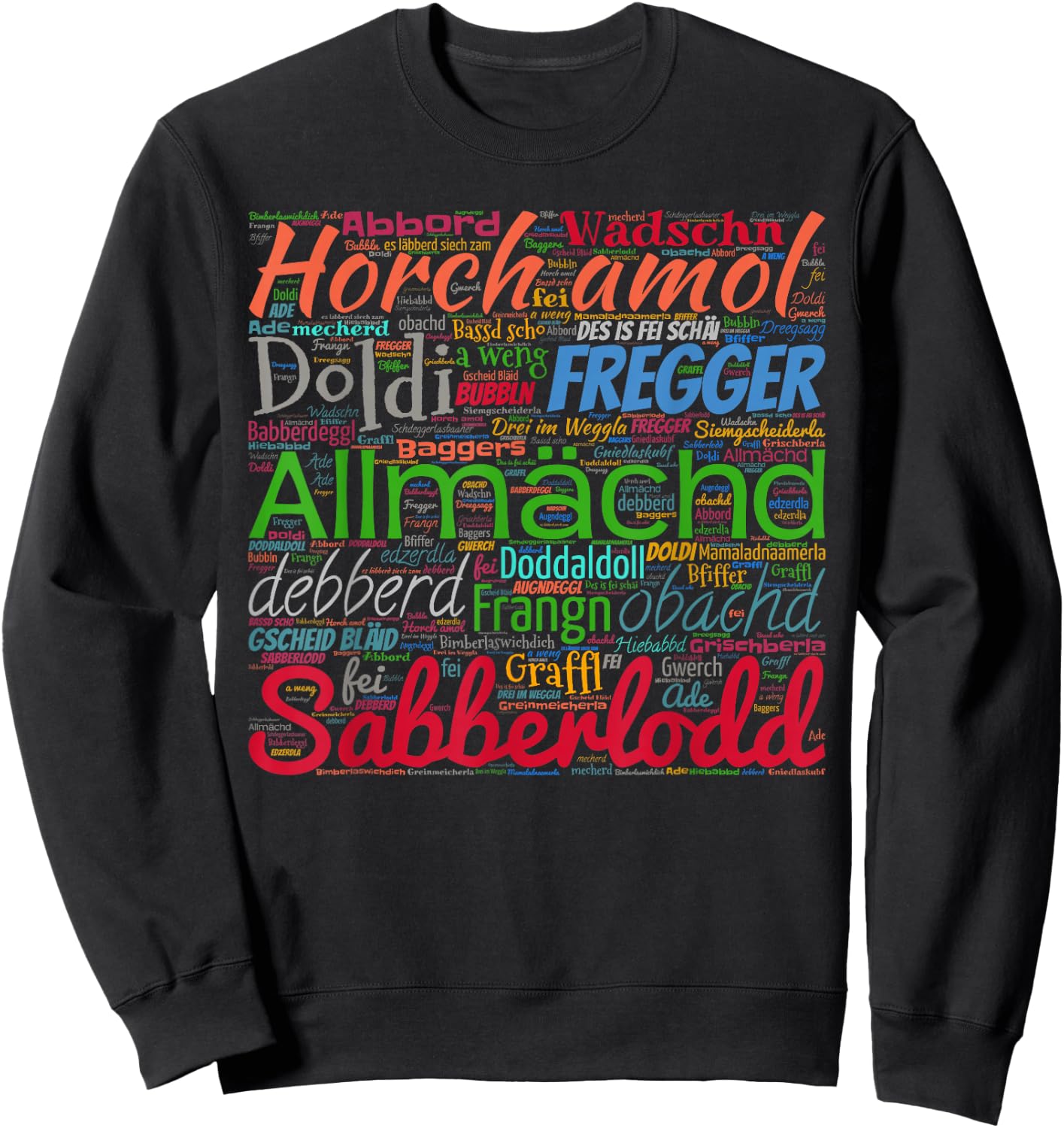 Salat Frankreich Worte Sweatshirt - Sweatshirt | Black