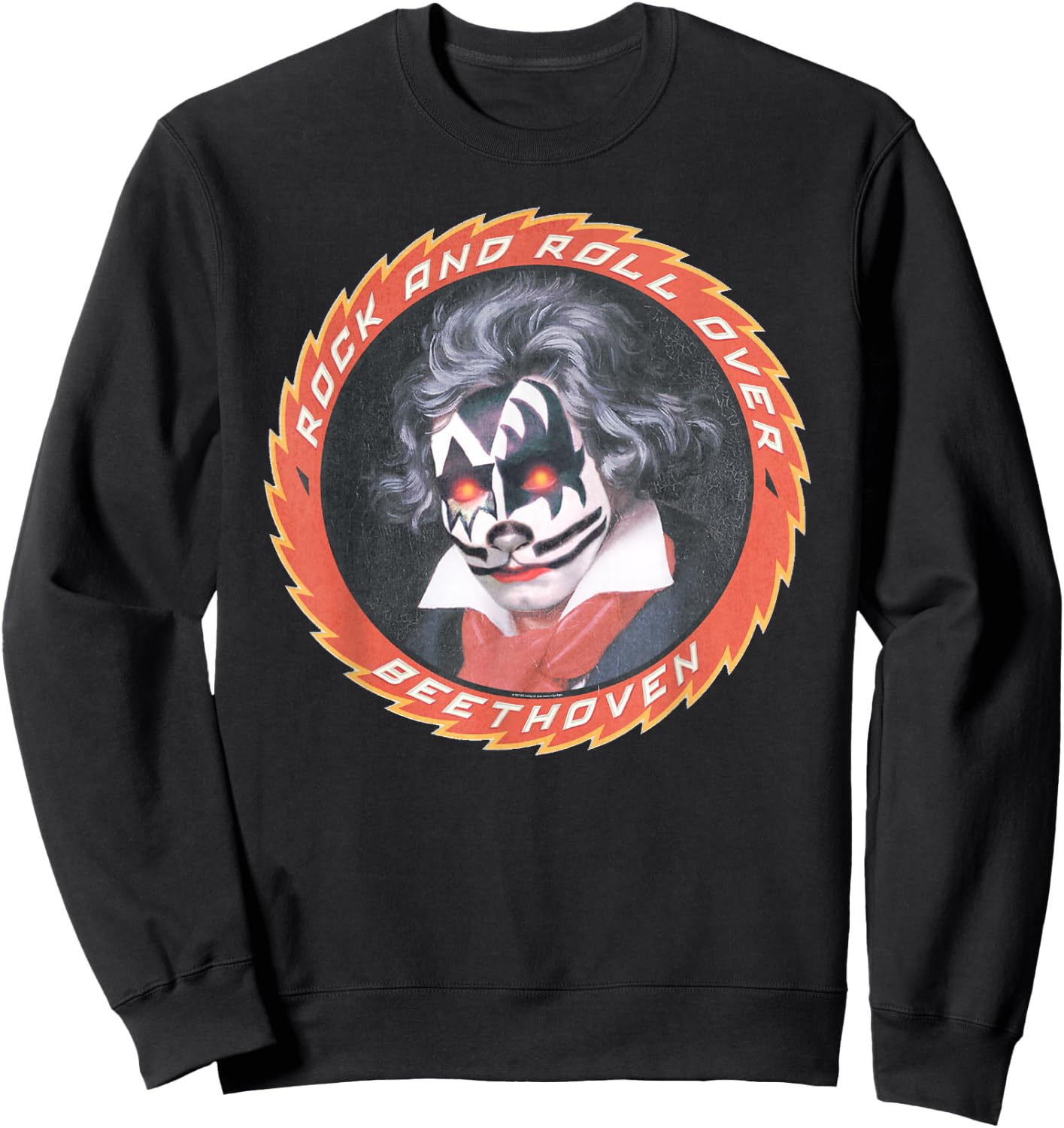 KISS Beethoven , Black, Small, -Adults, Short Sleeve, , Classic Fit, Cotton 65% Polyester 35% Sweatshirt - Sweatshirt | Black