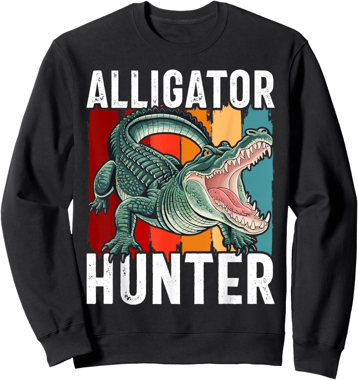 Alligator Hunter Crocodile Cute Gator Catchers Sweatshirt - Sweatshirt | Black