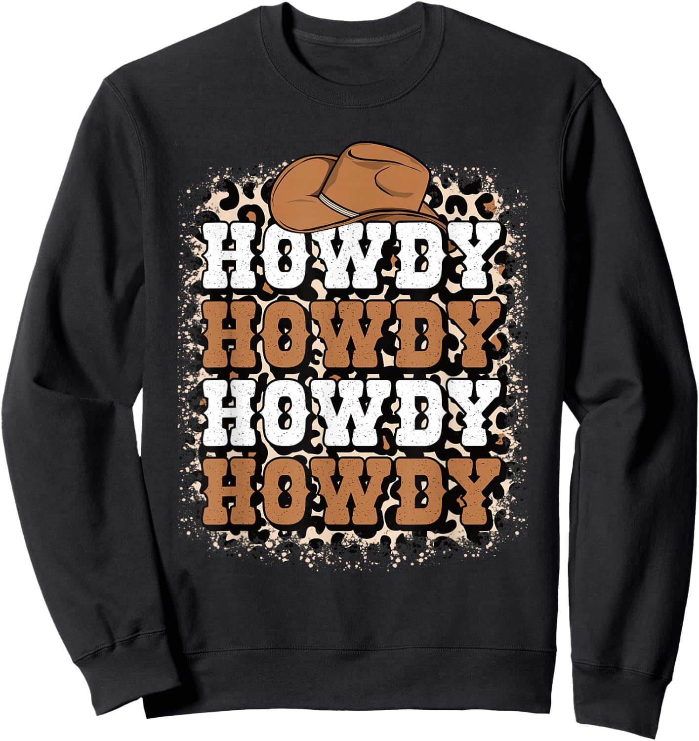 Howdy Western Country Cowgirl Cowboy Texas Rodeo Sweatshirt - Sweatshirt | Black
