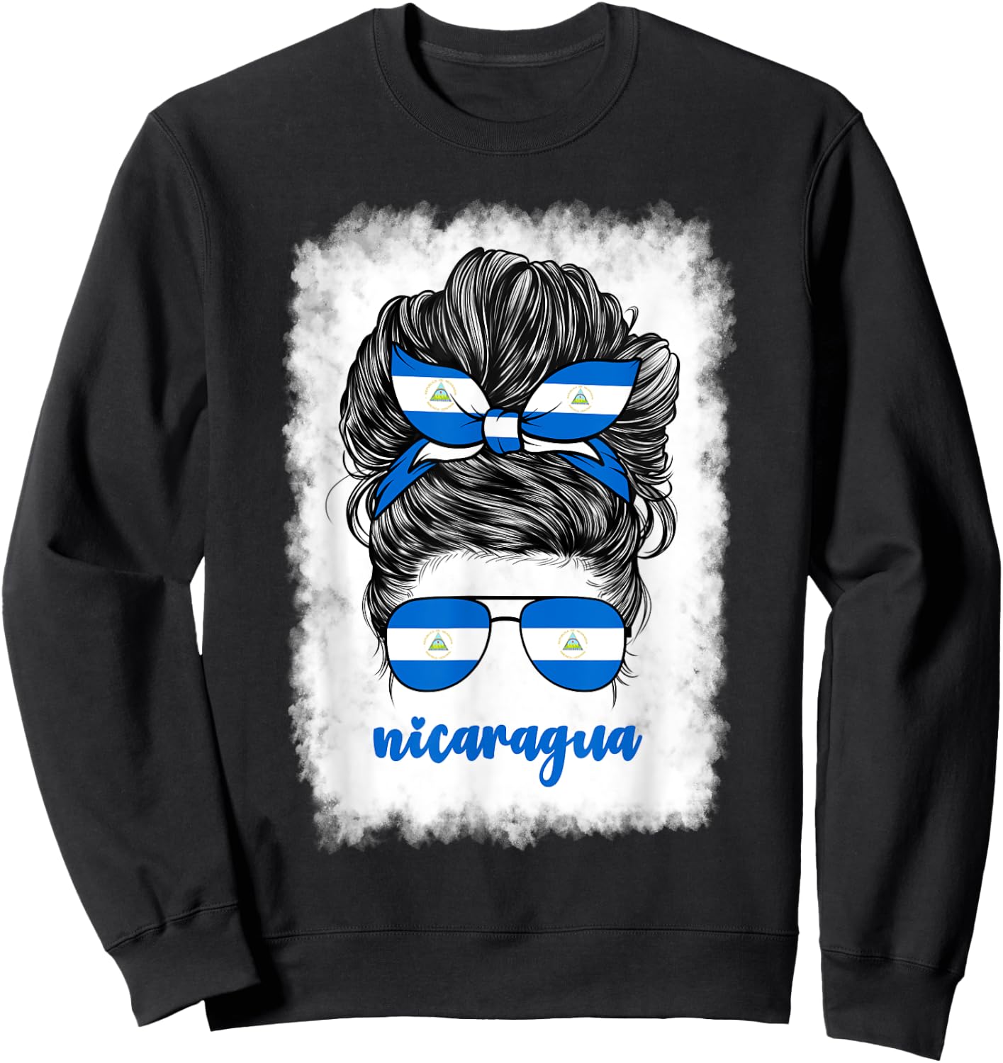 Nicaraguan Girl Woman Nicaragua Flag Nicaraguense Sweatshirt - Sweatshirt | Black