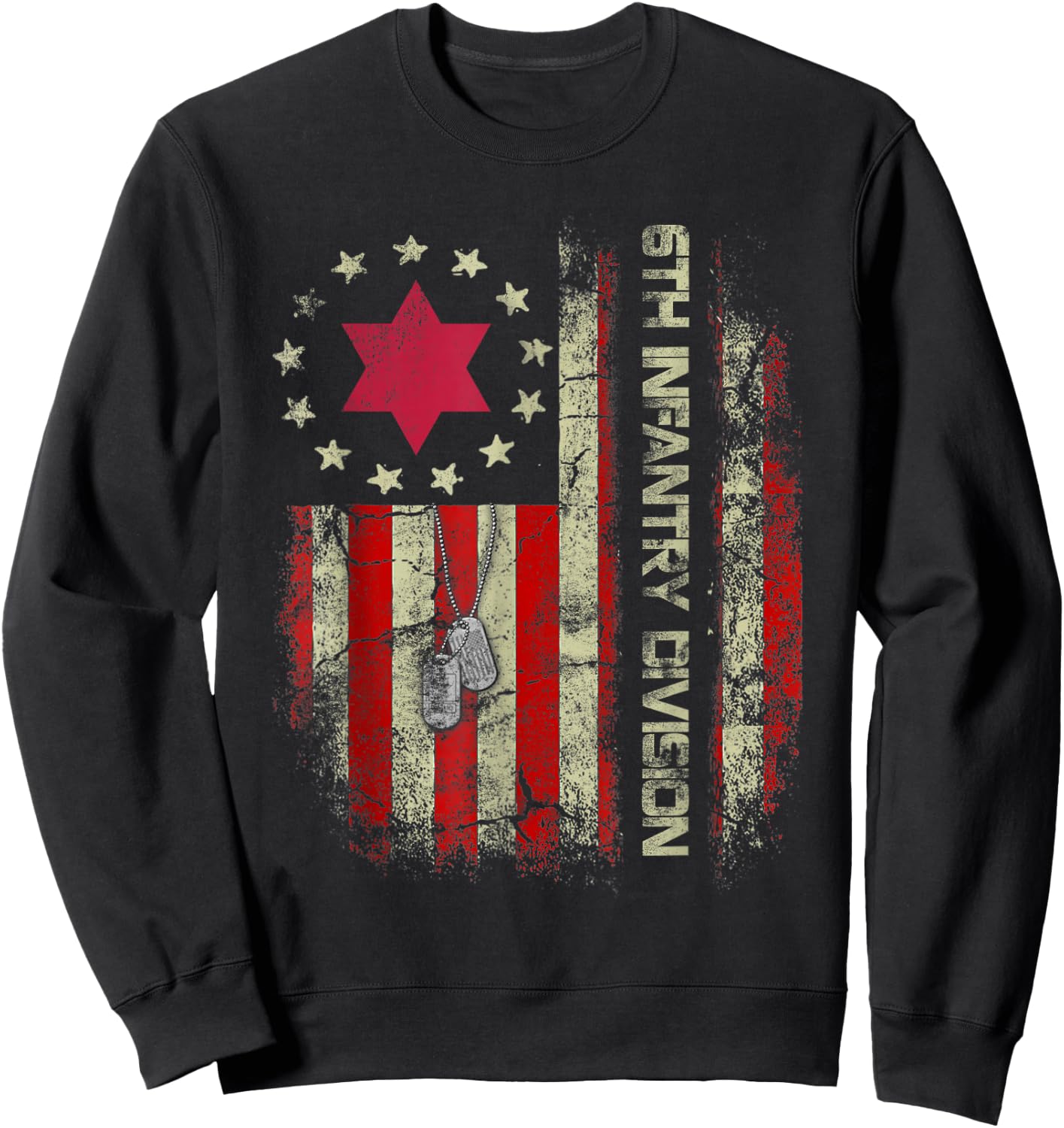 6th Infantry Division Veteran USA Flag Military Veterans Day Sweatshirt - Sweatshirt | Black