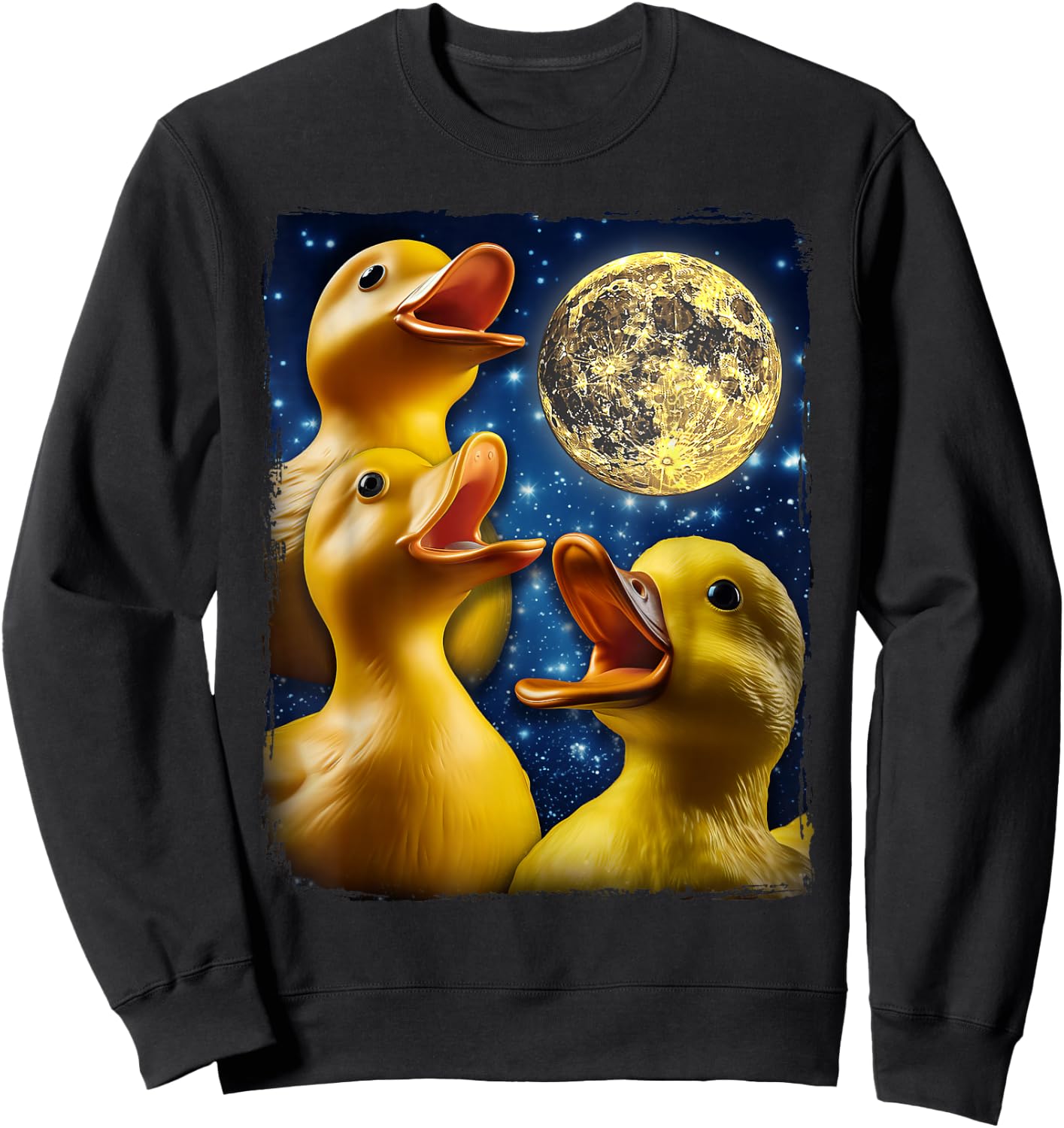 Rubber Duck Howling Moon Sweatshirt - Sweatshirt | Black