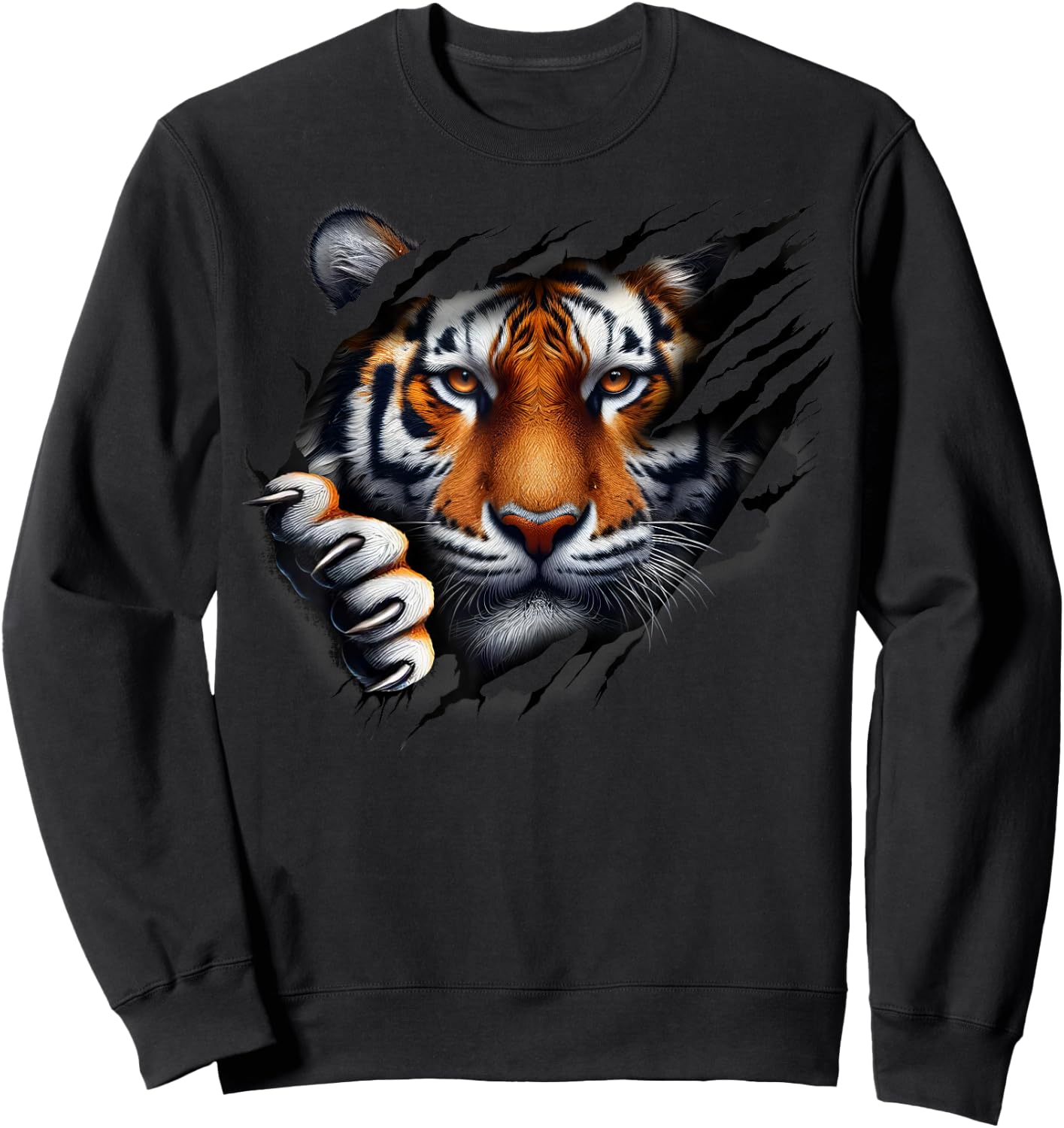 Retro Spirit Tiger Face shirt design Football Tiger Fan Sweatshirt - Sweatshirt | Black