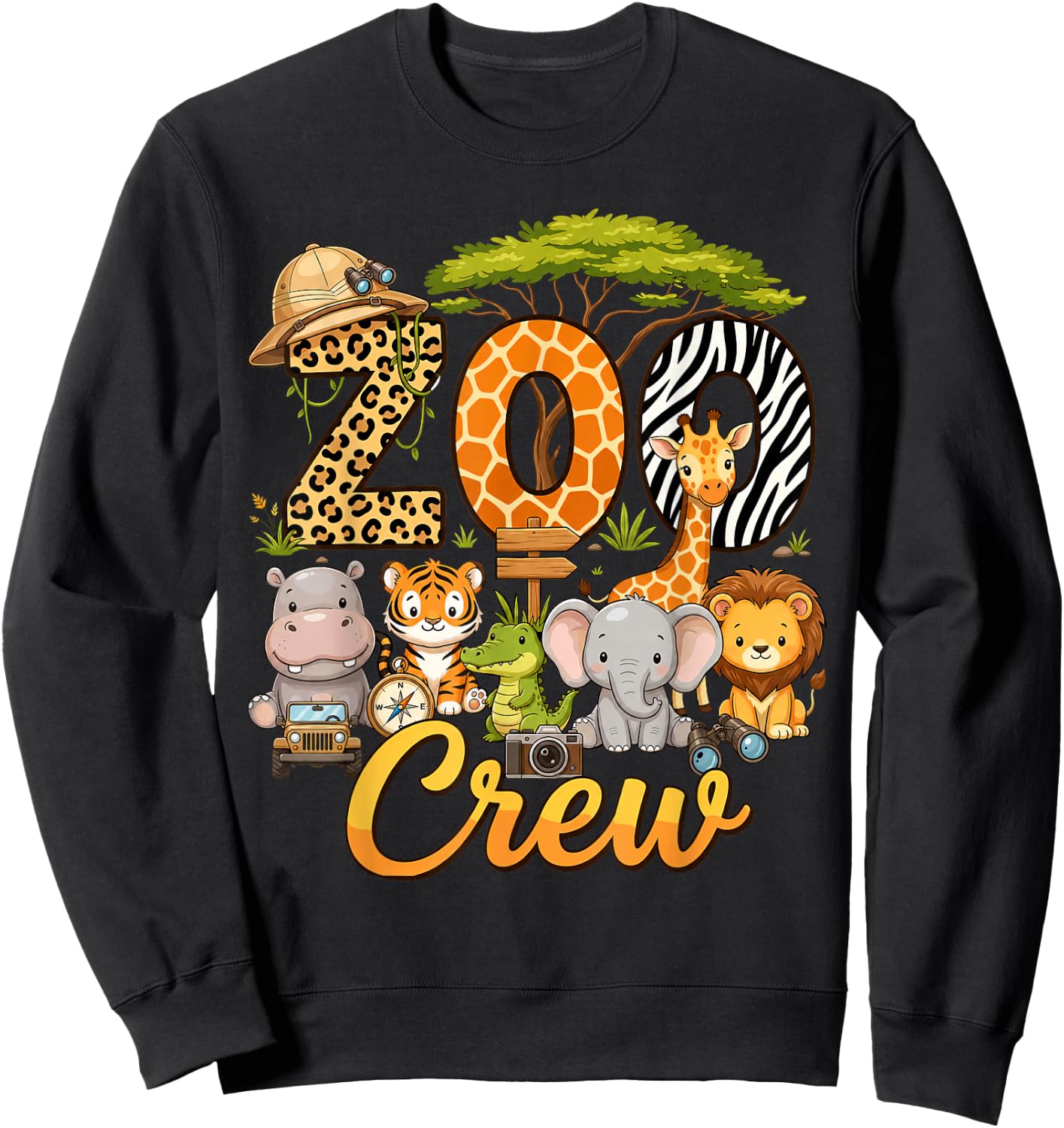 Zoo Crew Safari Animals Wildlife Animal Wild Field Trip Sweatshirt - Sweatshirt | Black