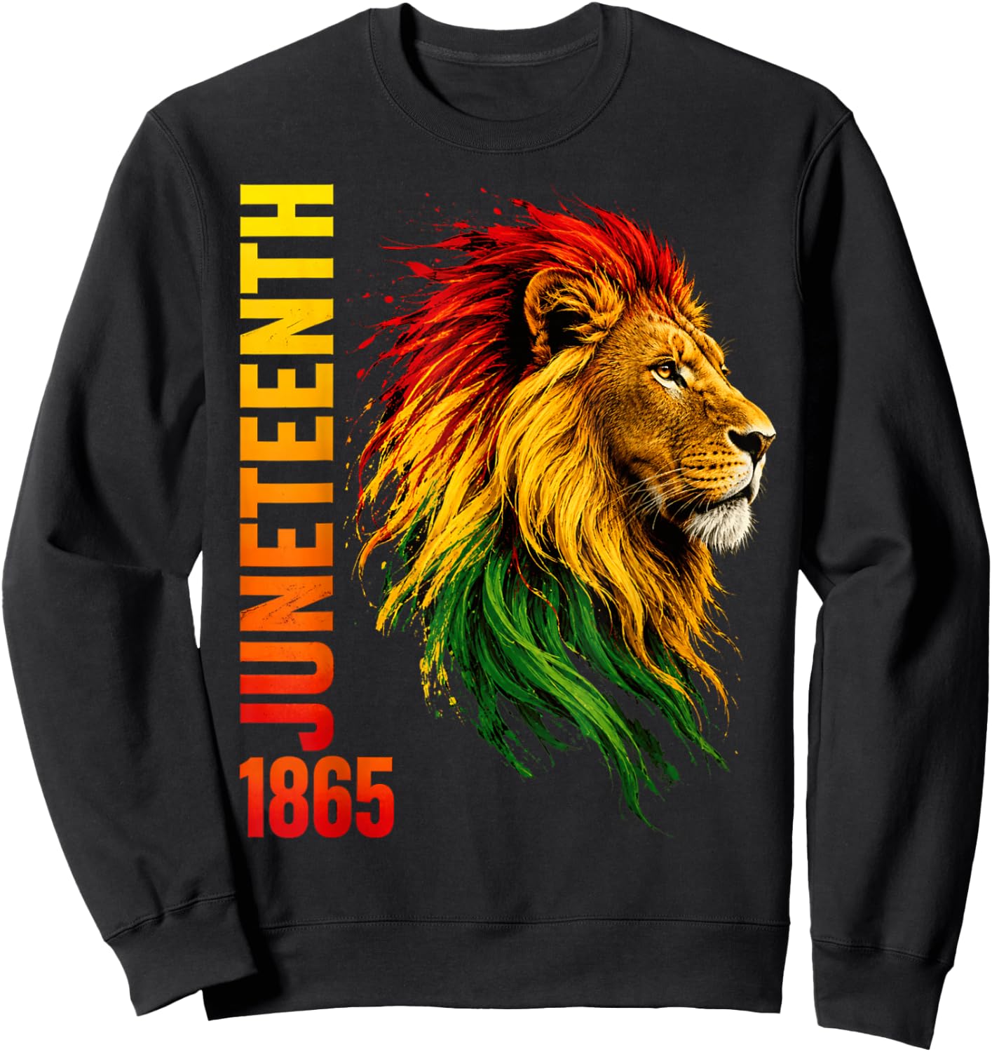 Juneteenth Lion Black African June 19th Men Women Kids Sweatshirt - Sweatshirt | Black