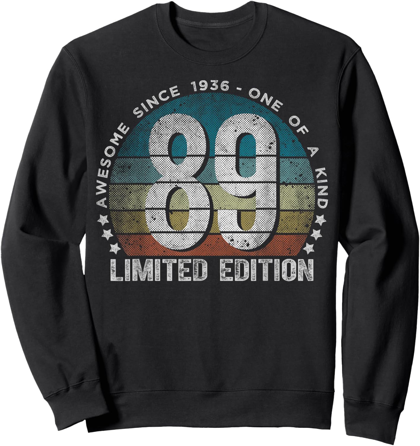 89 Year Old Gifts Vintage 1936 Limited Edition 89th Birthday Sweatshirt - Sweatshirt | Black