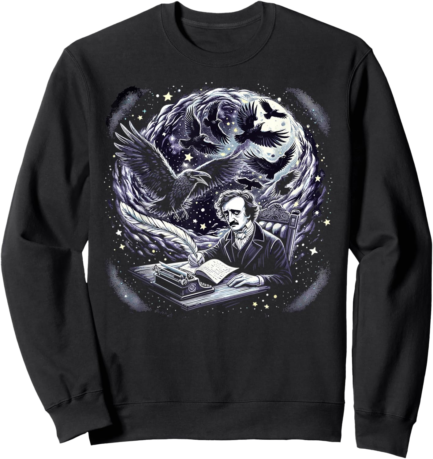 Edgar Allan Poe Raven Gothic Literature Macabre Poetry Sweatshirt - Sweatshirt | Black