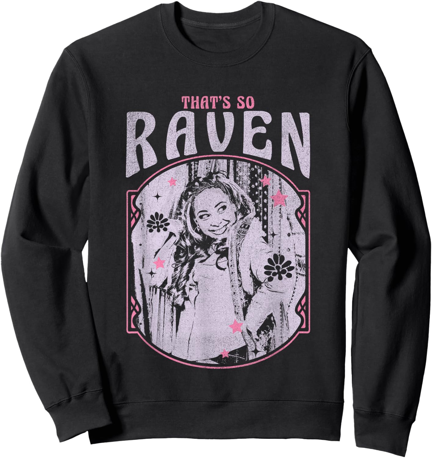 Disney That's So Raven Distressed Black & White Portrait Sweatshirt - Sweatshirt | Black