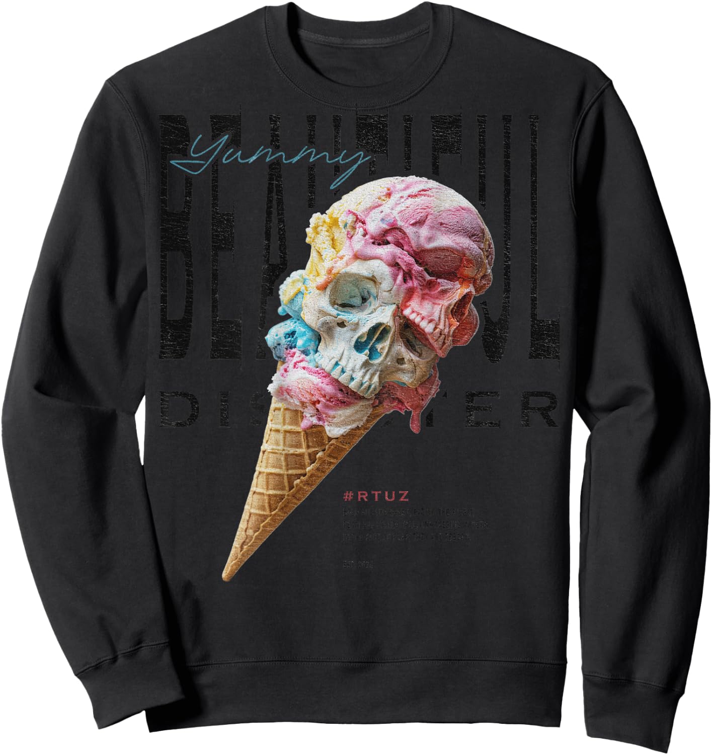 Urban Hip Hop Y2K Vintage Retro Backprint Streetwear EIS Sweatshirt - Sweatshirt | Black