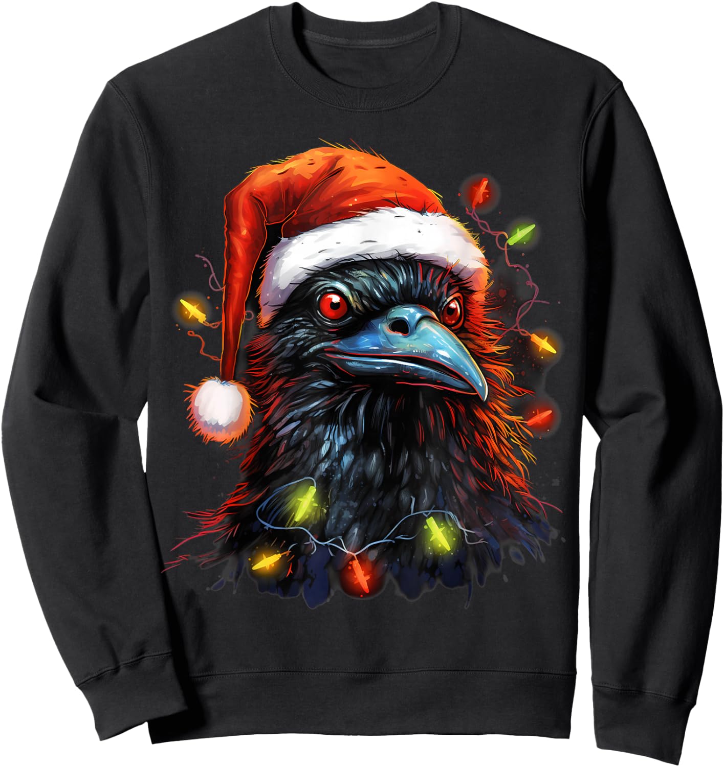 Xmas Raven Tangled Christmas Lights Sweatshirt - Sweatshirt | Black