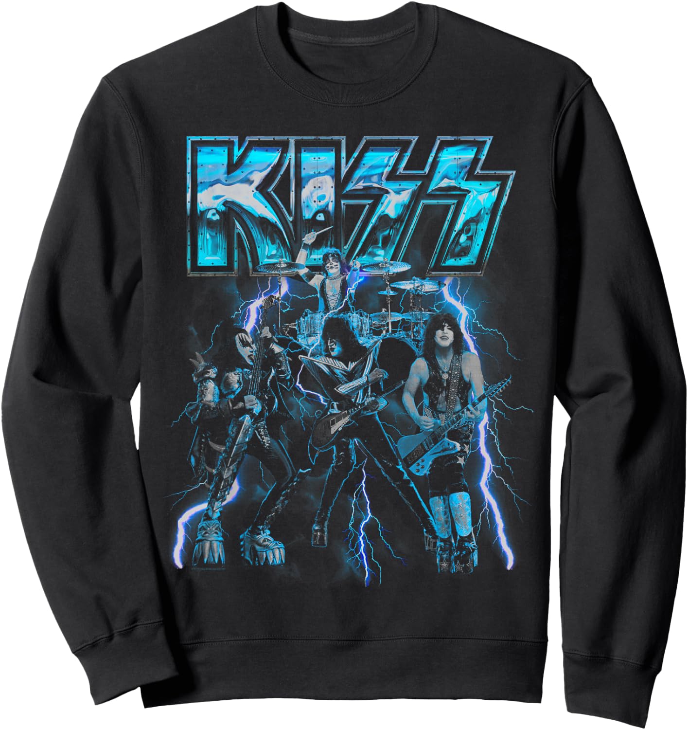 KISS - Blue Lightning Sweatshirt - Sweatshirt | Black