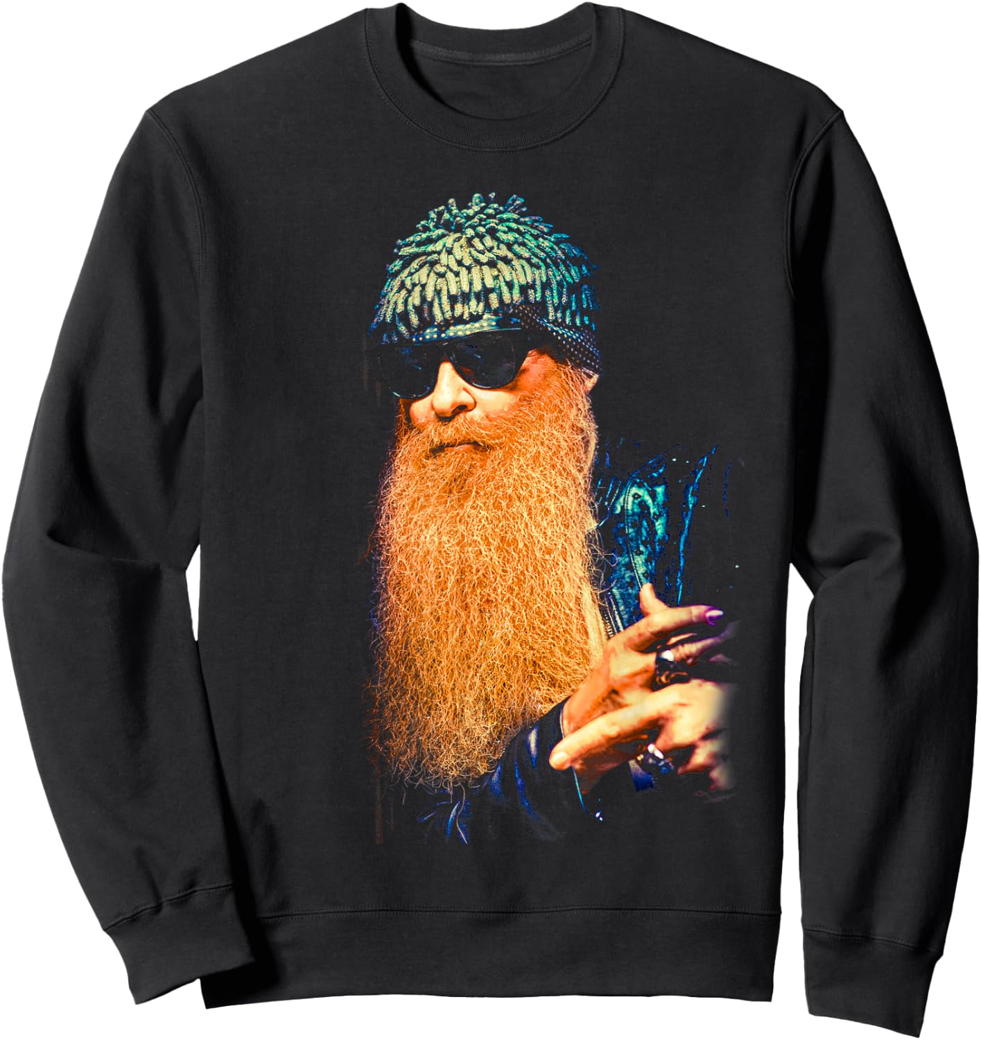 ZZ Top Portrait Official Billy F Gibbons Sweatshirt - Sweatshirt | Black