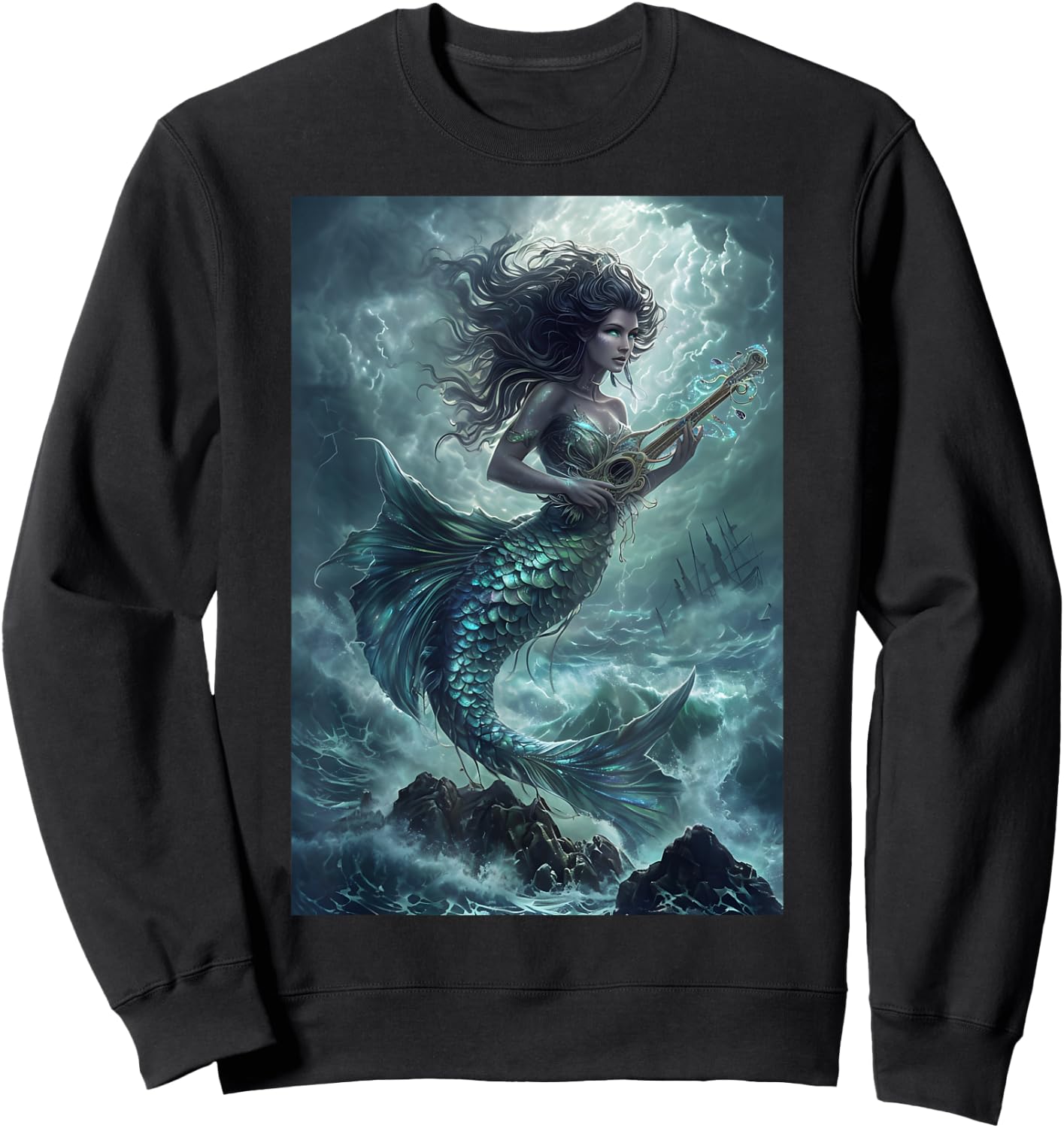 Mermaid Legend Mythology Myth Sweatshirt - Sweatshirt | Black
