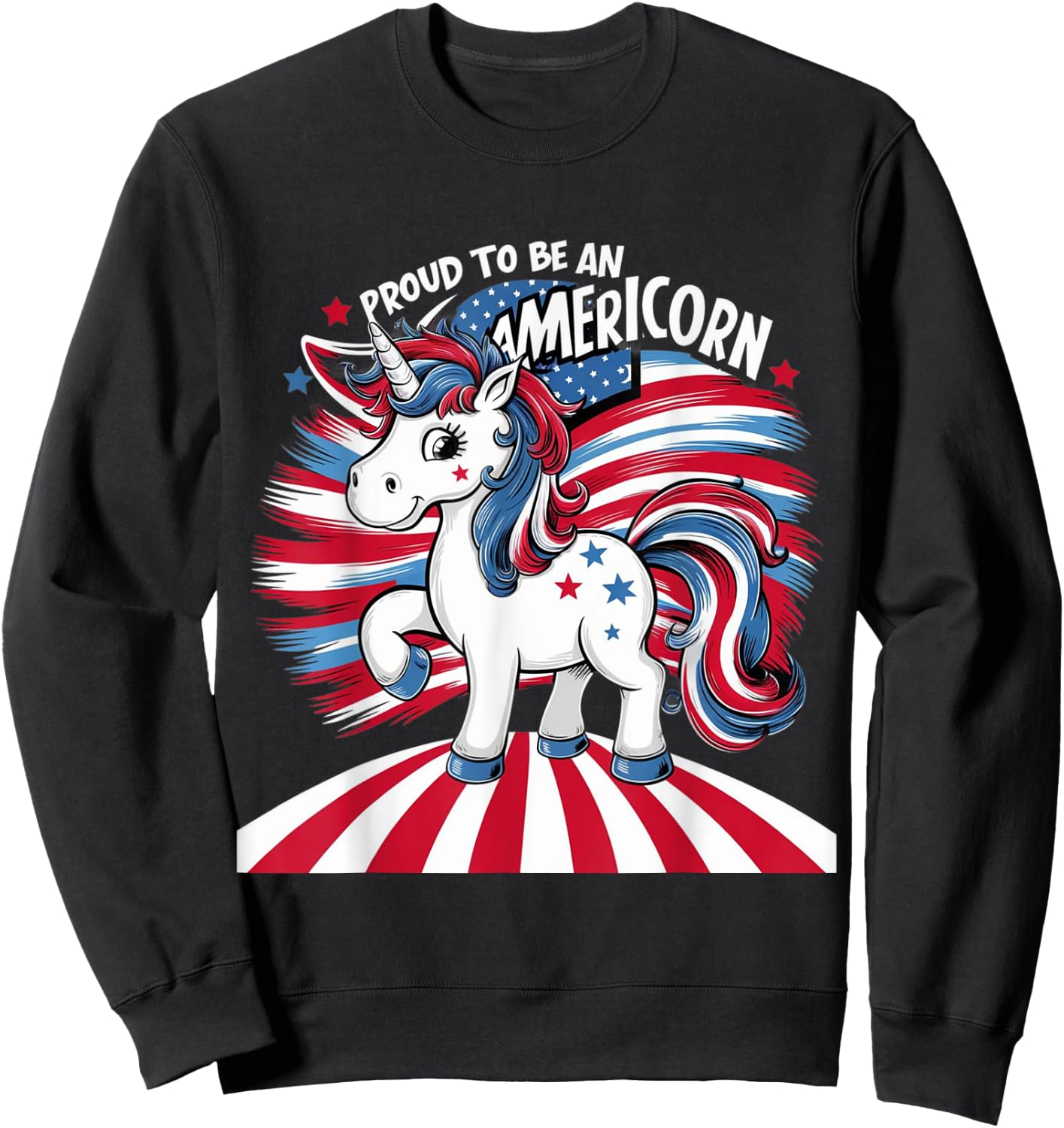 Proud To Be An Americorn Sweatshirt - Sweatshirt | Black