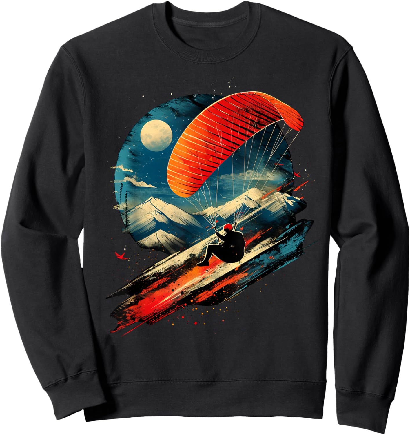 Aesthetic paragliding on sports paragliding , Black, S Sweatshirt - Sweatshirt | Black