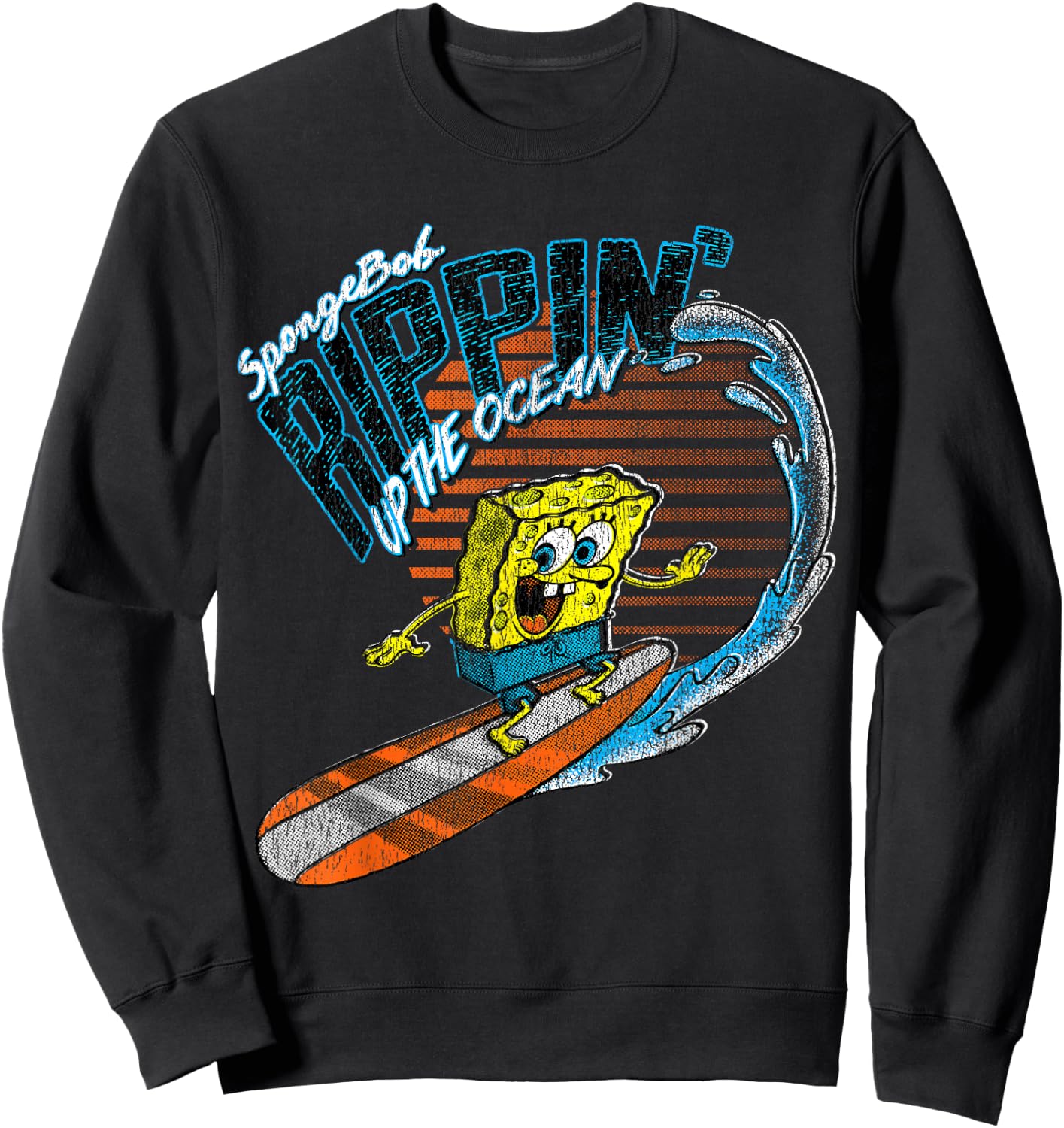 Offizielle Spongebob Schwammkopf Ripping Up the Ocean Sweatshirt - Sweatshirt | Black