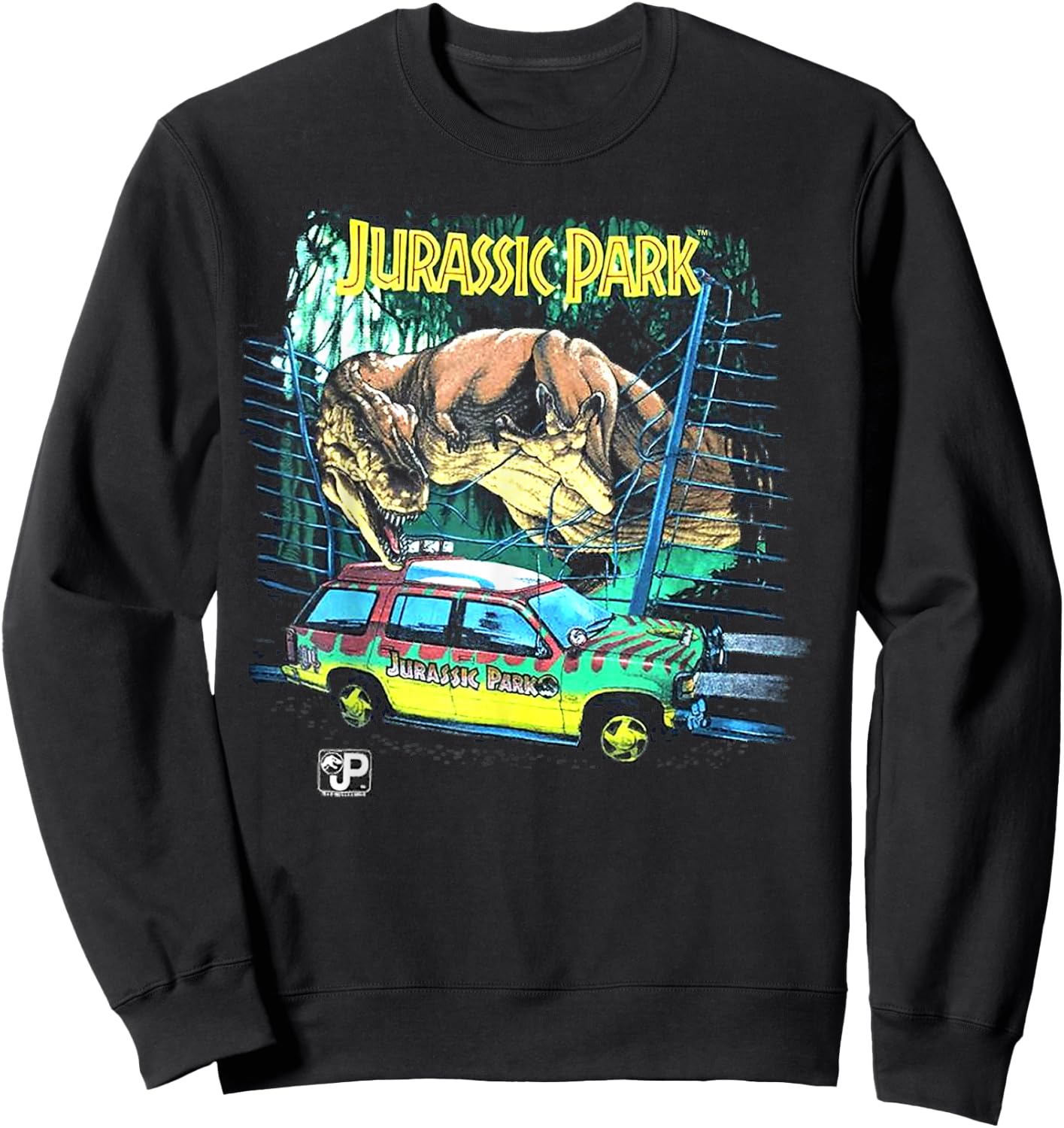 Jurassic Park Vintage Safari Drive Scene Sweatshirt - Sweatshirt | Black