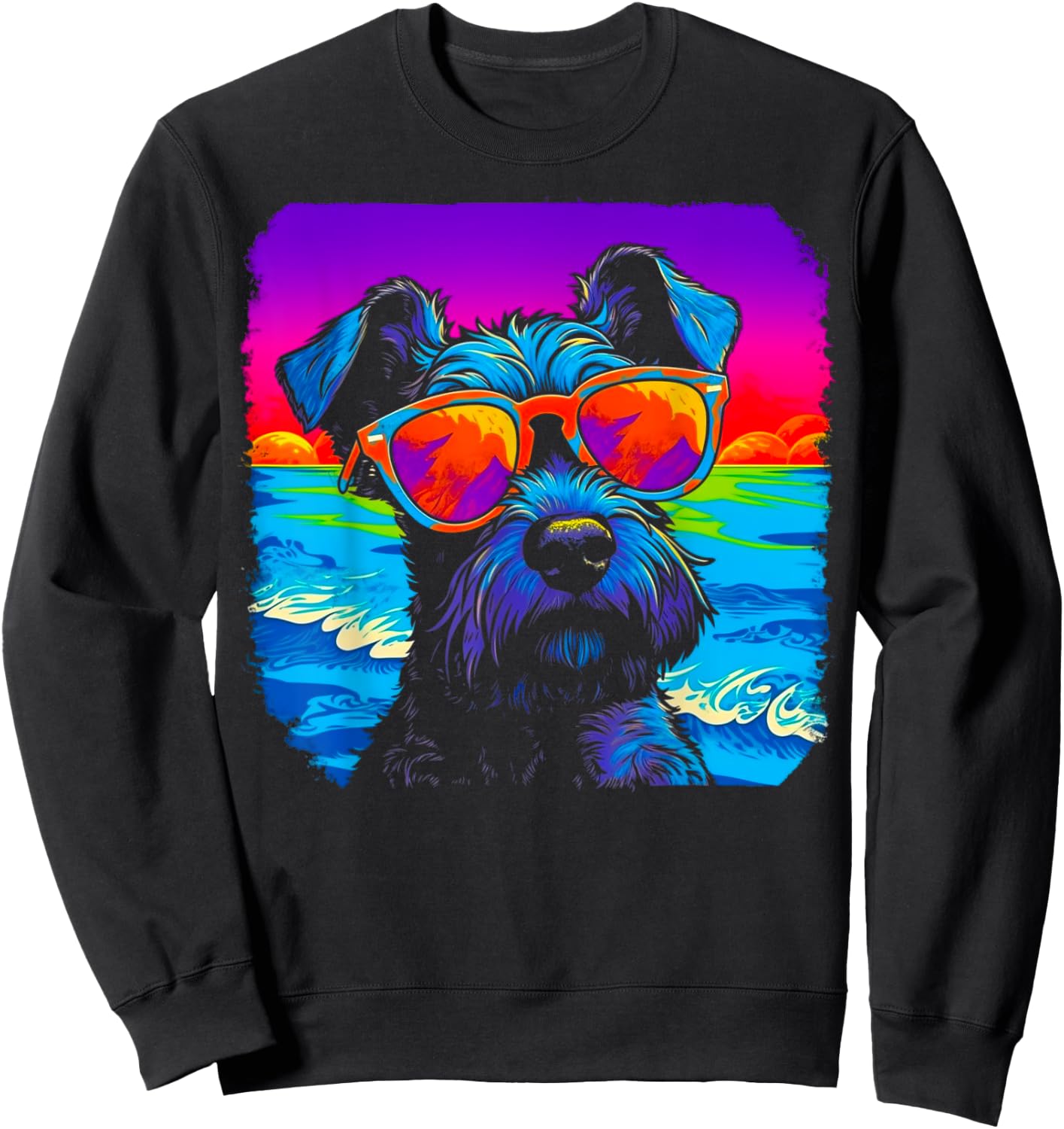Summer Schnauzer Dog Sweatshirt - Sweatshirt | Black