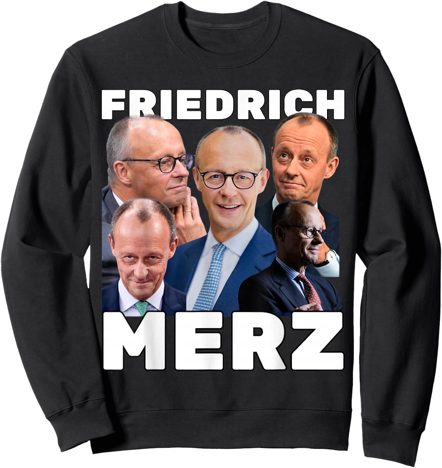 Friedrich Merz Fan-Merch , black Sweatshirt - Sweatshirt | Black